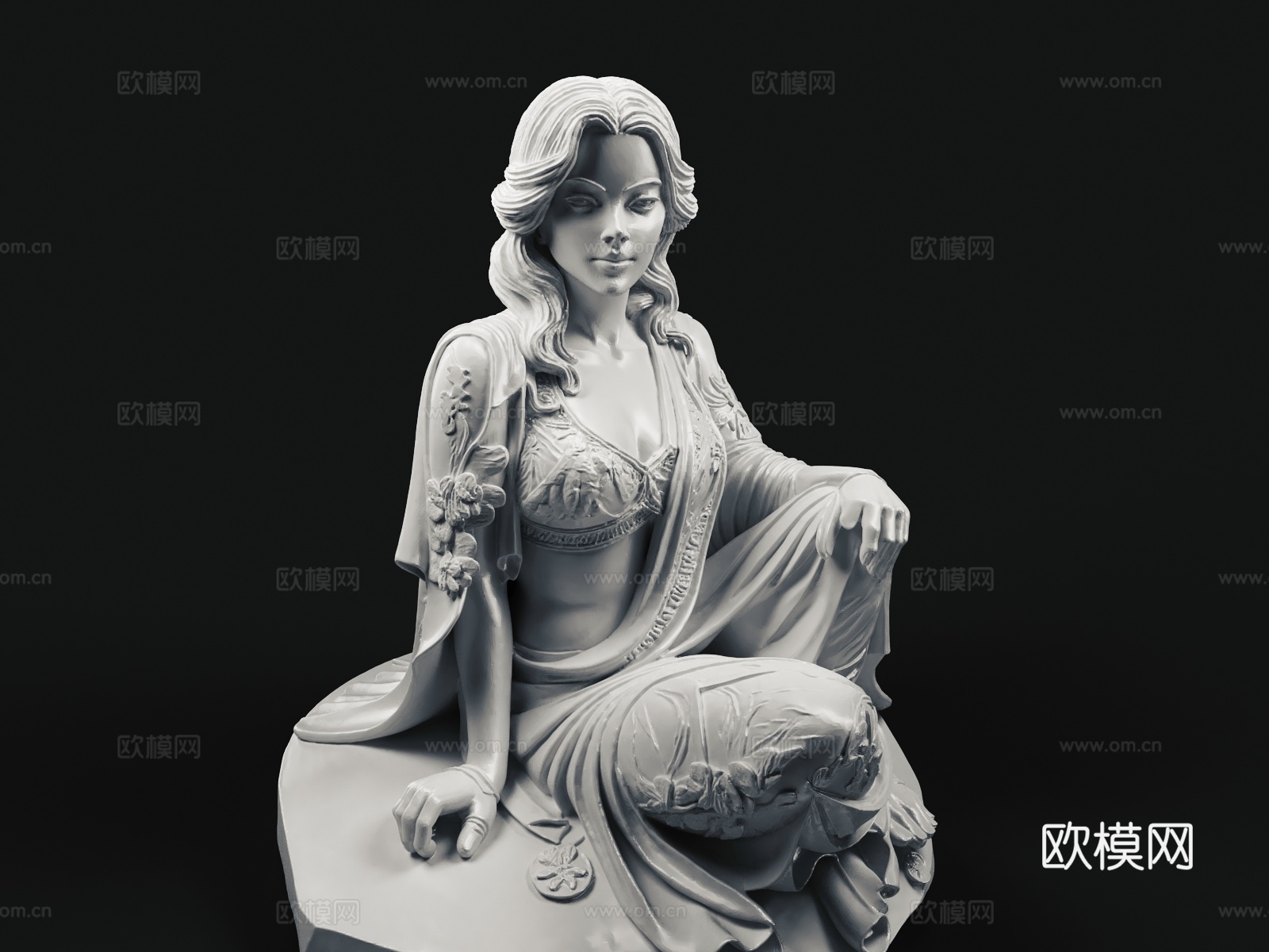 雕塑 女神 游戏角色3d模型