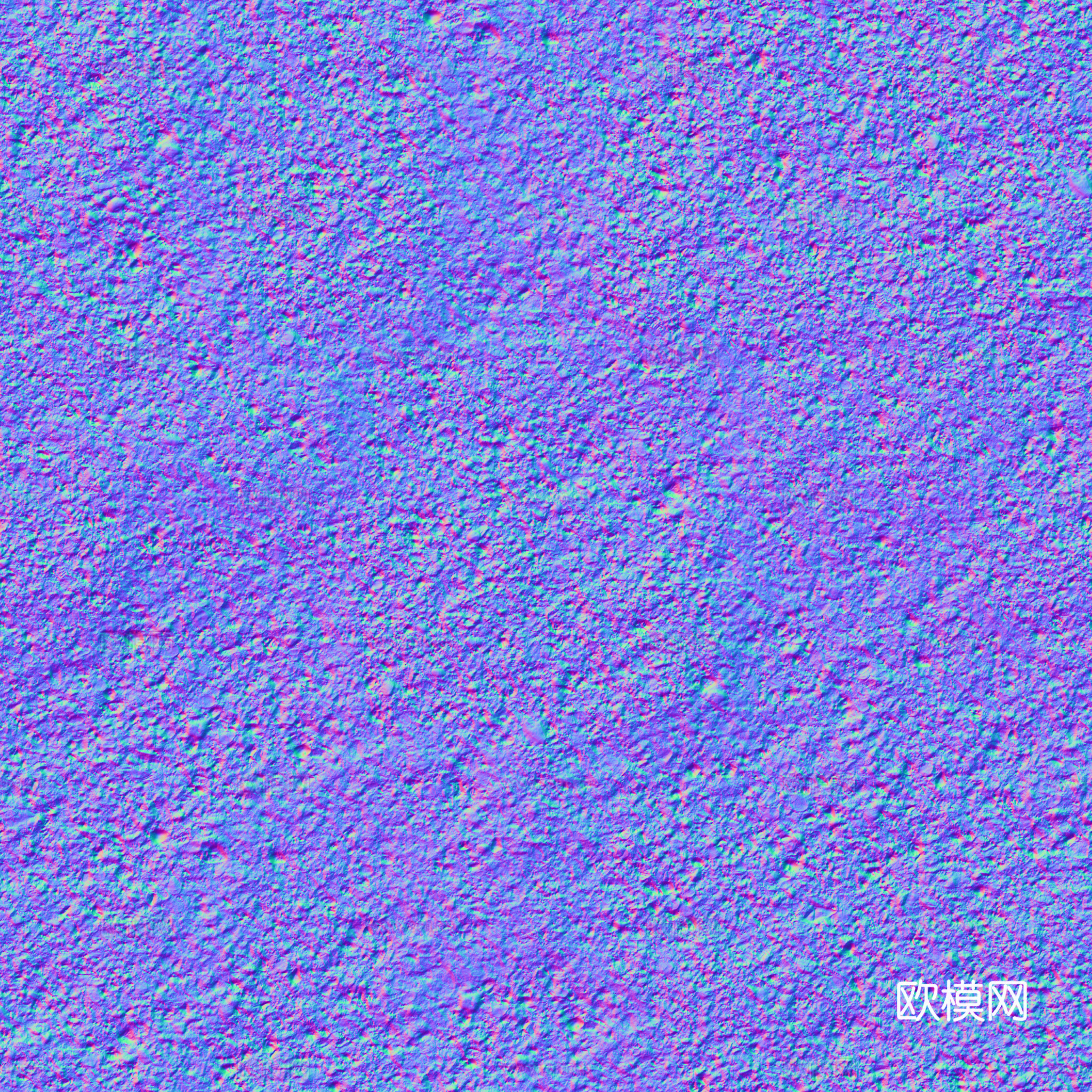 无缝沥青地面水泥地面 PBR材质贴图 2k下载（渲染图2）