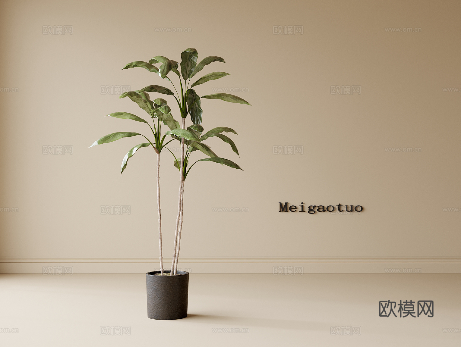 现代盆栽盆景 绿植 植物摆件su模型