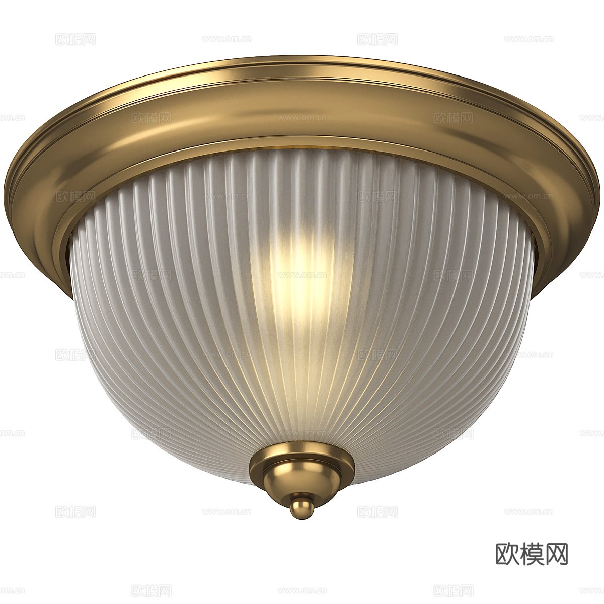 美式复古吸顶灯3d模型下载（渲染图1）