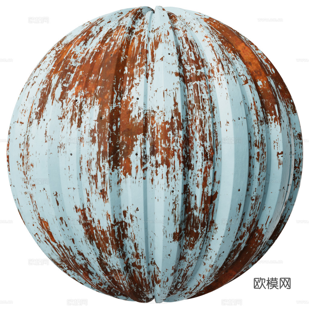 无缝金属波纹板波浪板 PBR材质贴图 1k