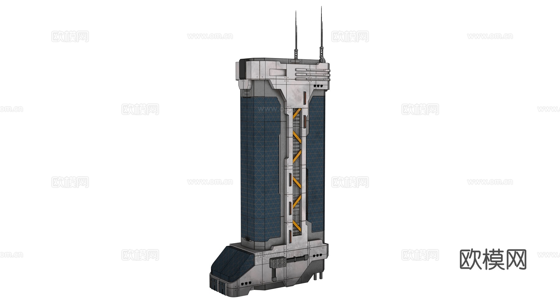 赛博朋克建筑 科幻建筑 商业街建筑 工业建筑 城市街道建筑su模型
