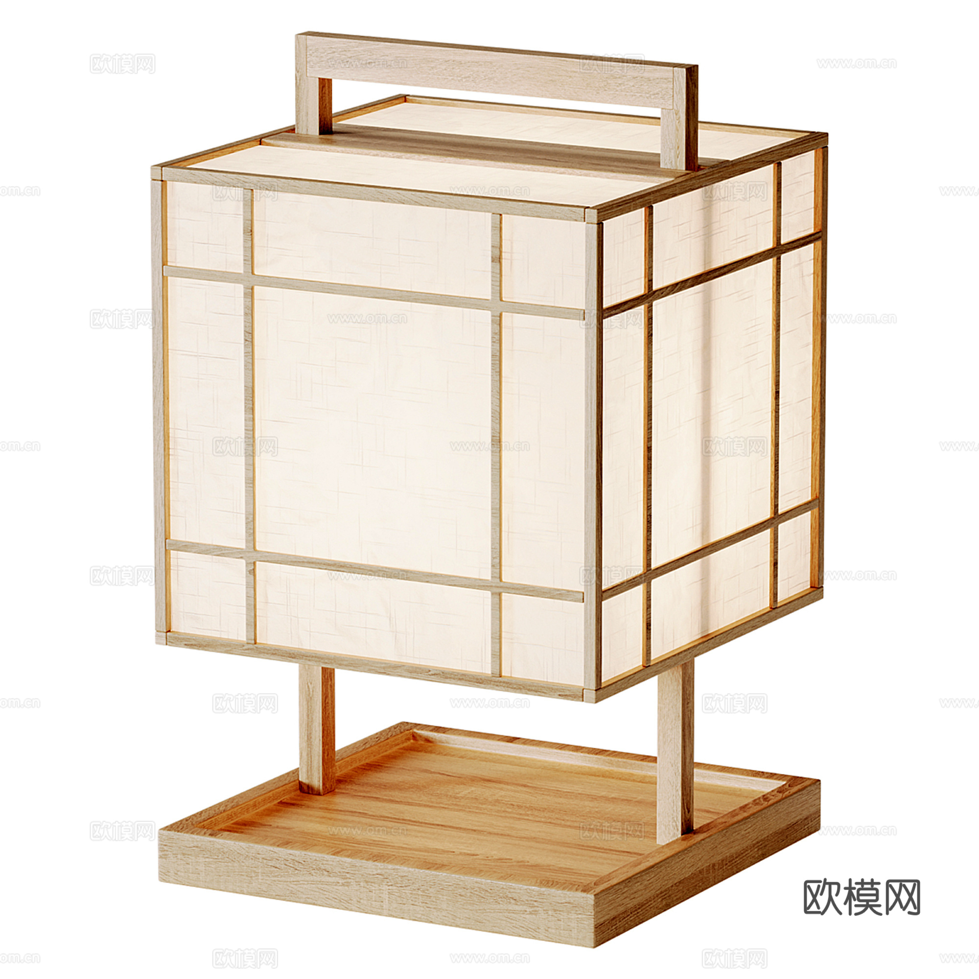 木质台灯 地灯 景观灯su模型