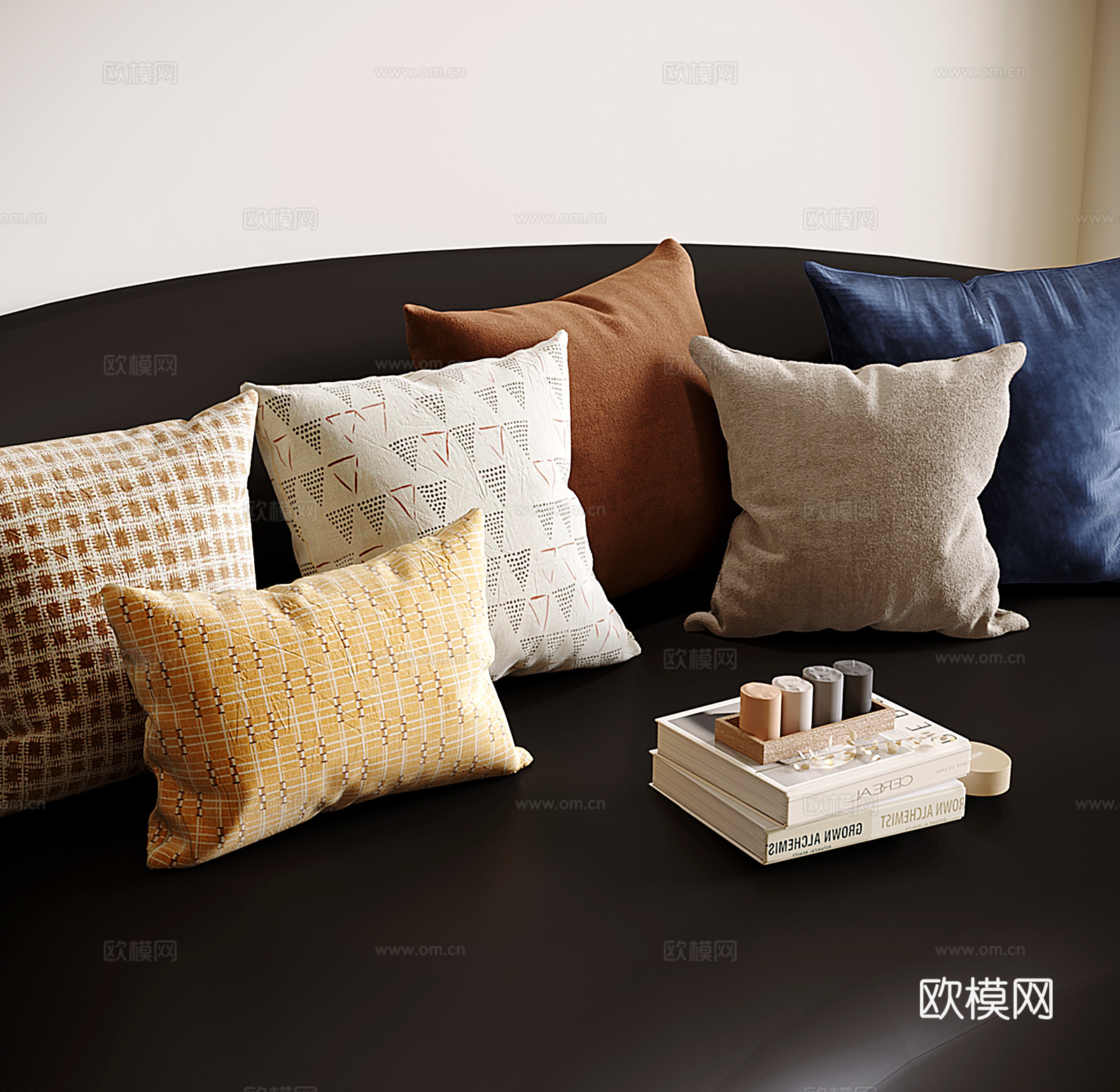 现代抱枕 枕头 靠枕su模型