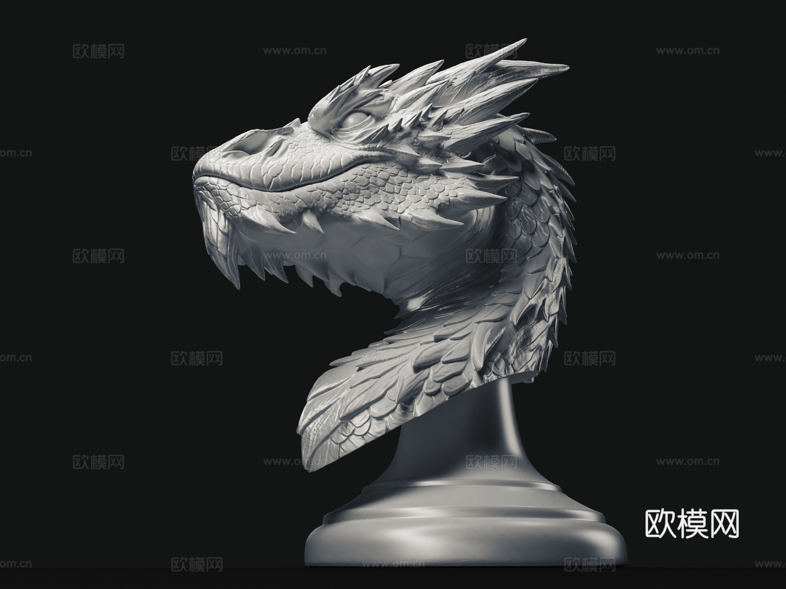 雕塑 巨龙 龙头 西方龙3d模型
