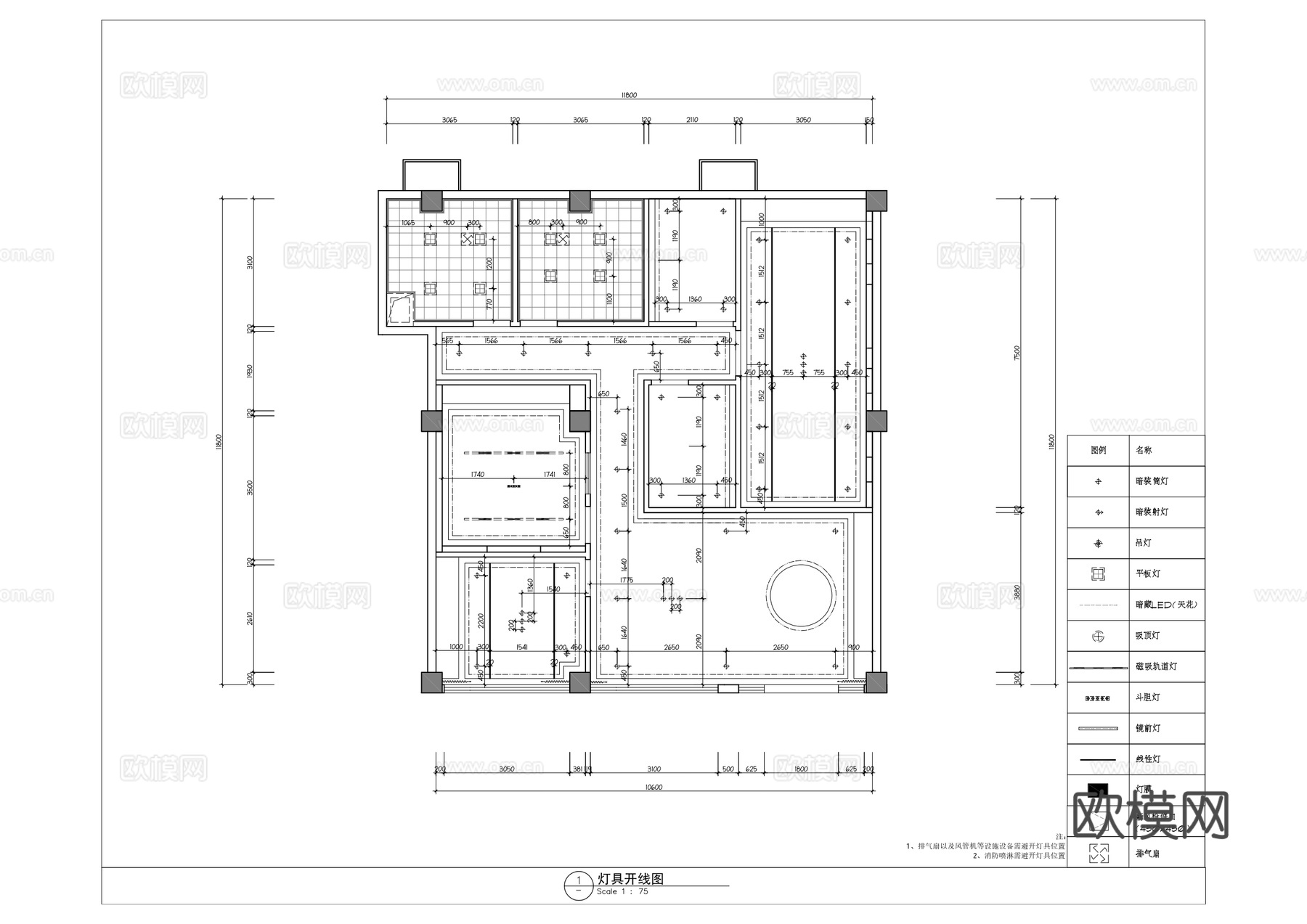 美容院全套施工图平面图 美容SPA店 皮肤管理中心设计 医美cad施工图