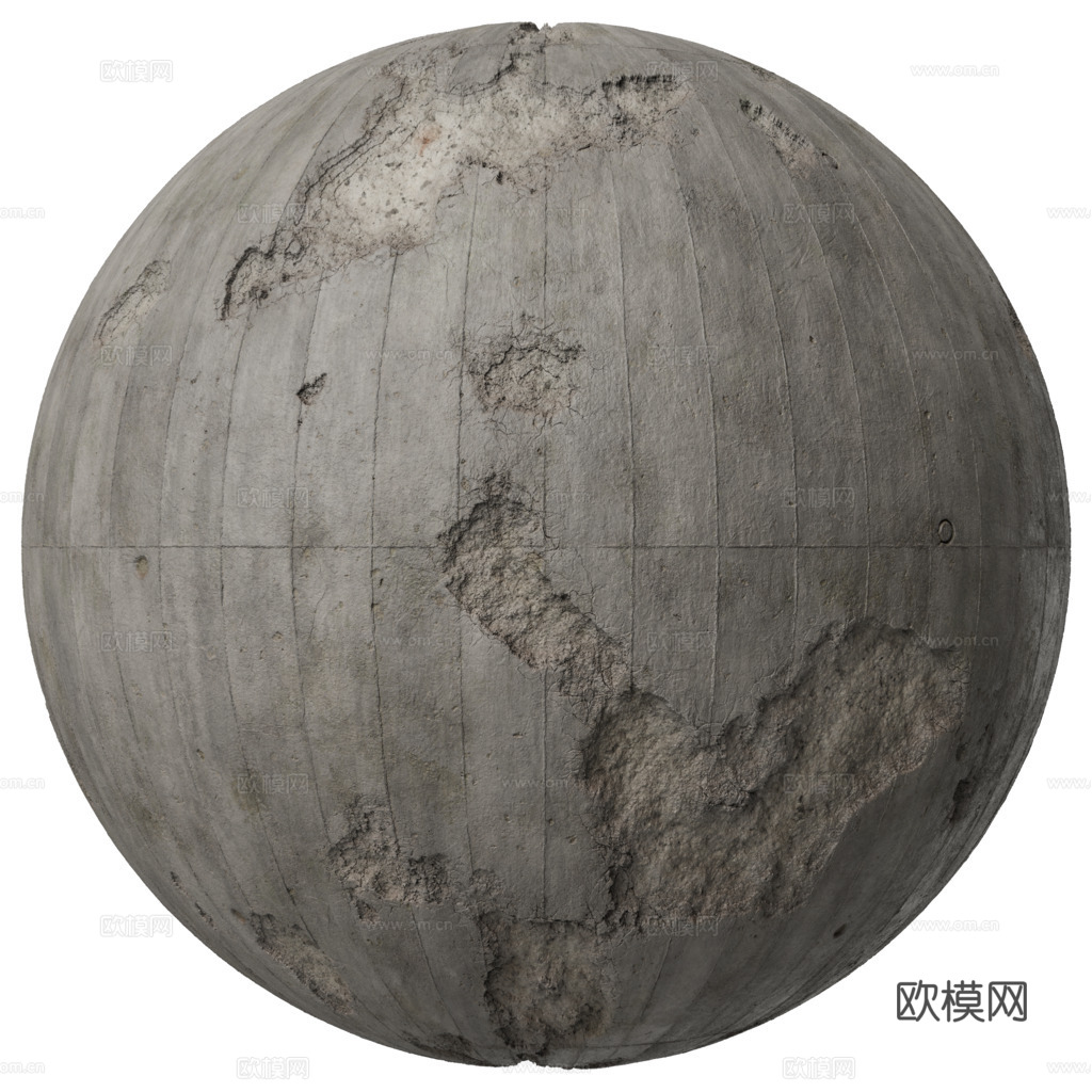 无缝破旧装饰混凝土清水混凝土 PBR材质贴图 1k