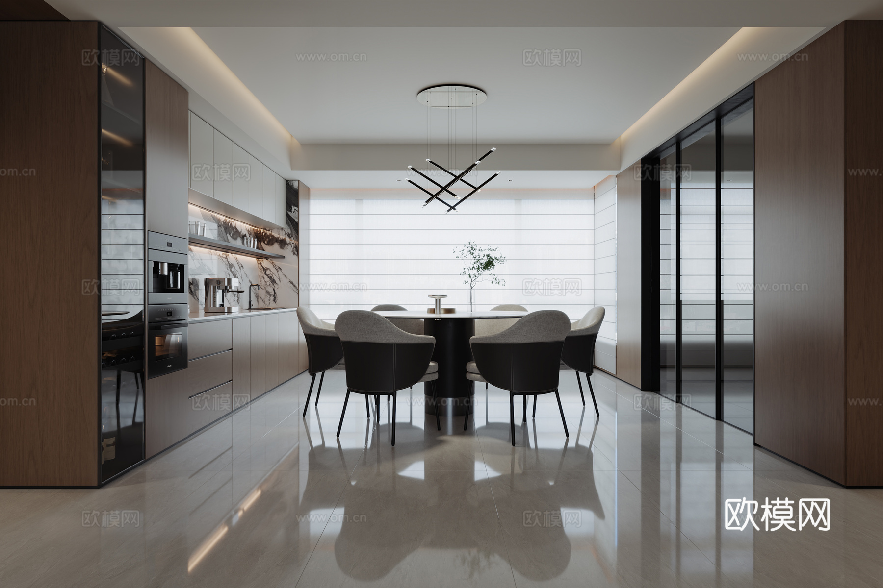 意式餐厅3d模型下载