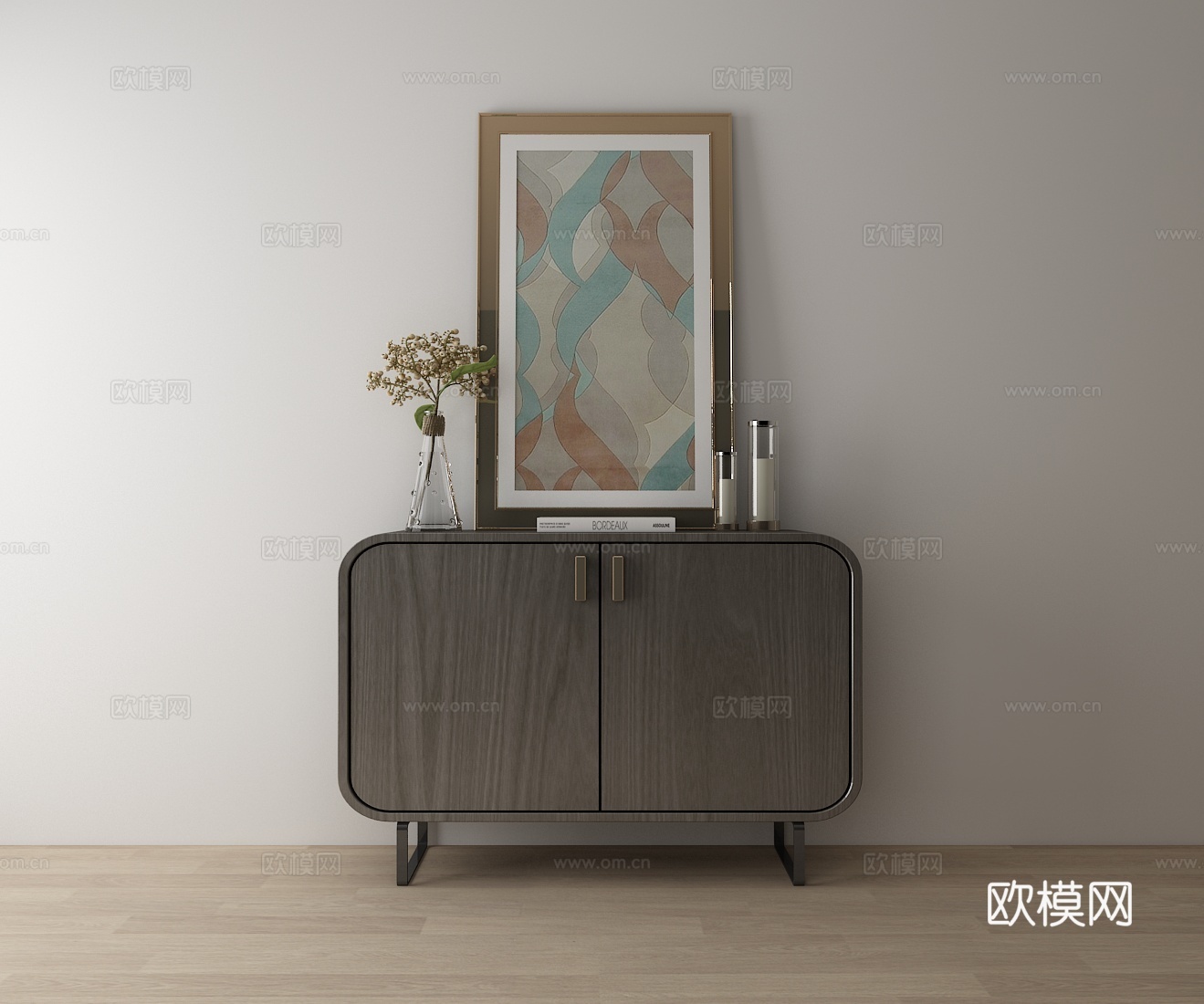 北欧现代 玄关柜 餐边柜 装饰柜 鞋柜 储物柜 边柜 装3d模型下载（渲染图1）