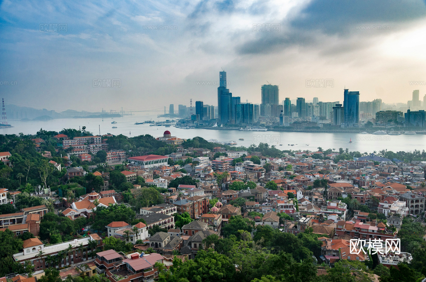 白天城市天空外景下载