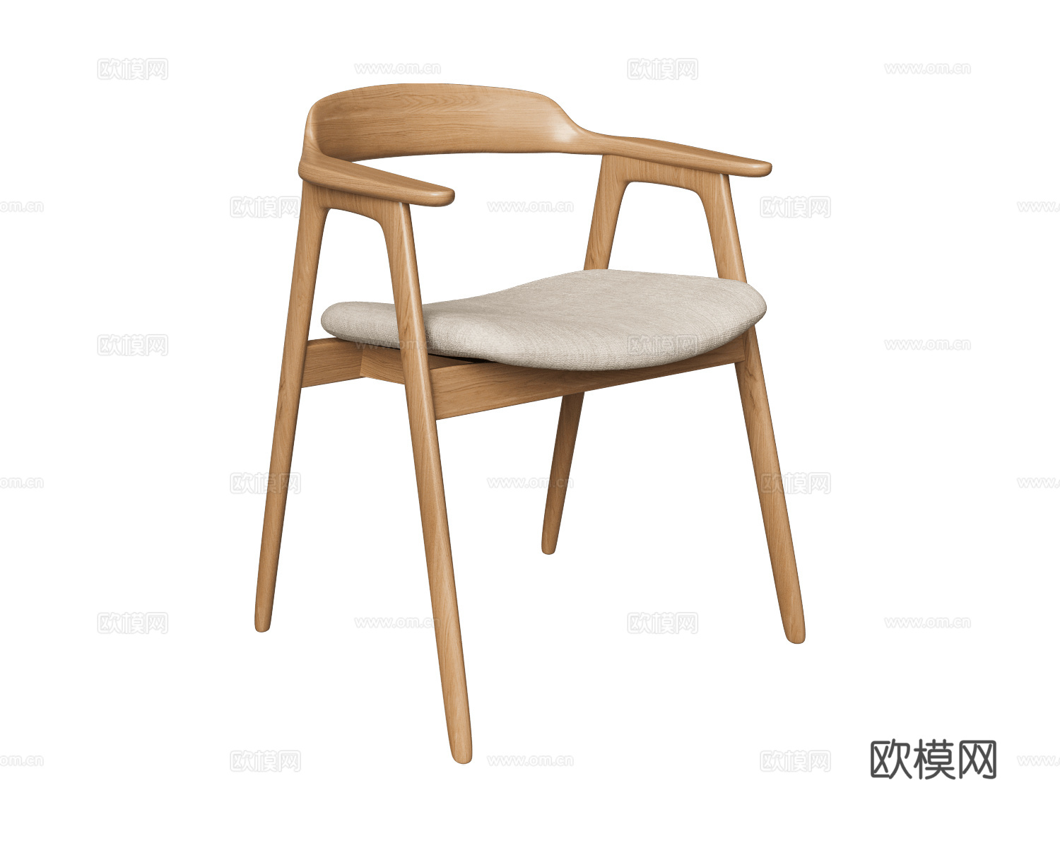 Metal Lux 原木风餐椅3d模型下载