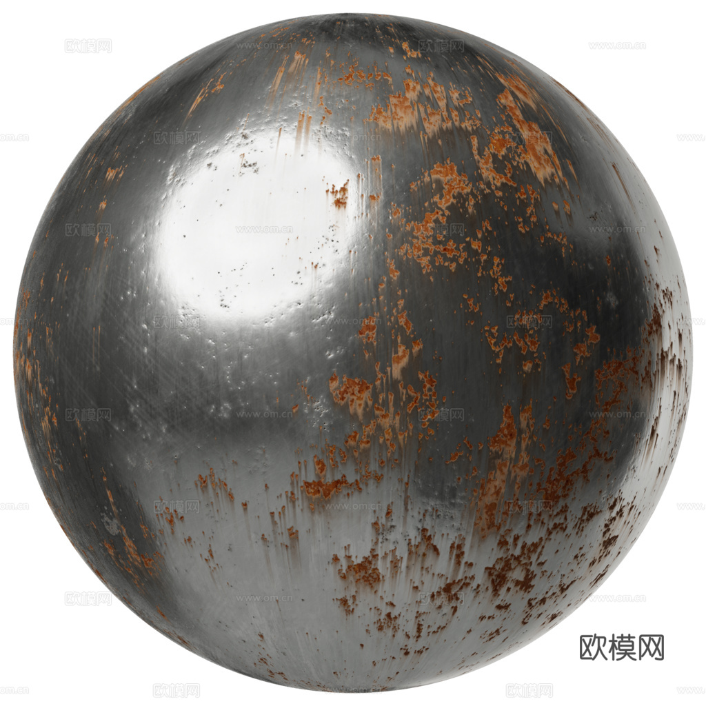 无缝做旧铁锈金属面板 PBR材质贴图 2k