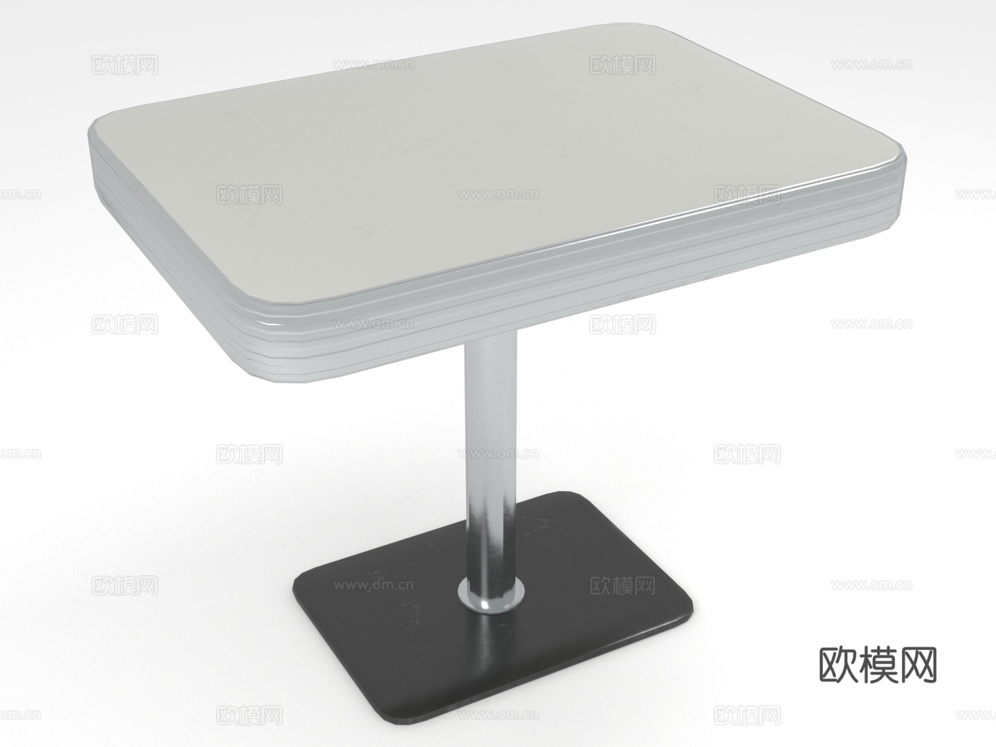 餐桌 方形桌 金属支架桌 简约风格桌 家用餐桌3d模型下载（渲染图1）