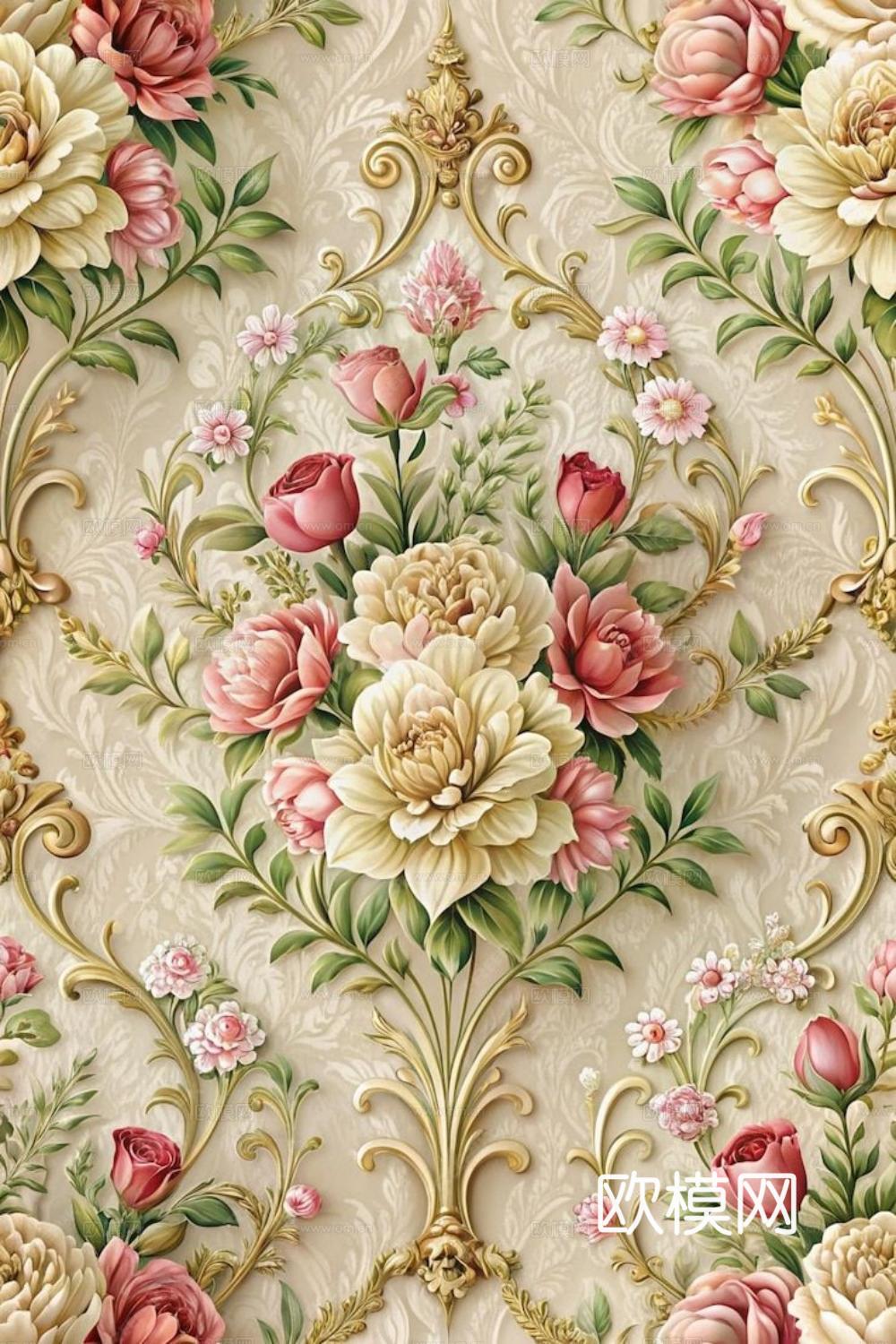 中古美式家居客厅 带动画 中古风壁画下载