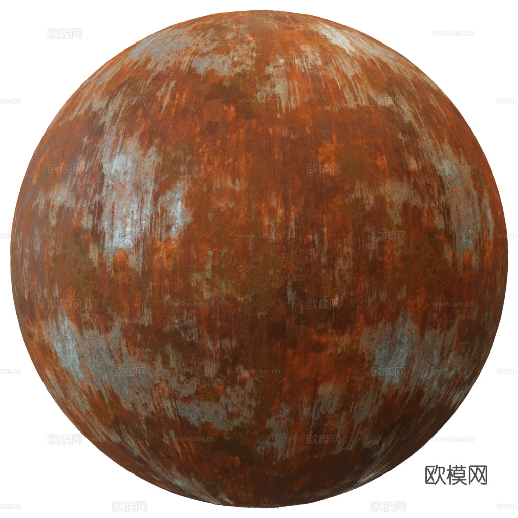无缝做旧铁锈金属板 PBR材质贴图 2k