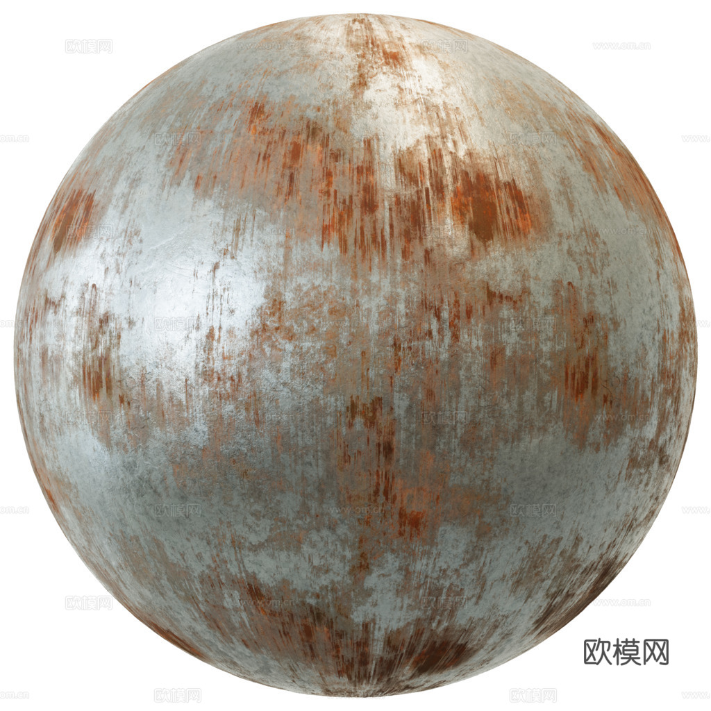 无缝做旧铁锈金属 PBR材质贴图 1k