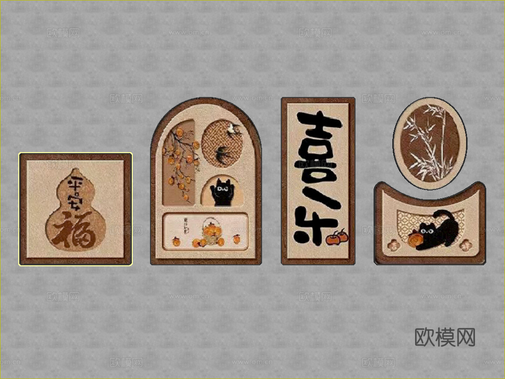 组合画 中古风组合画 法式组合画su模型