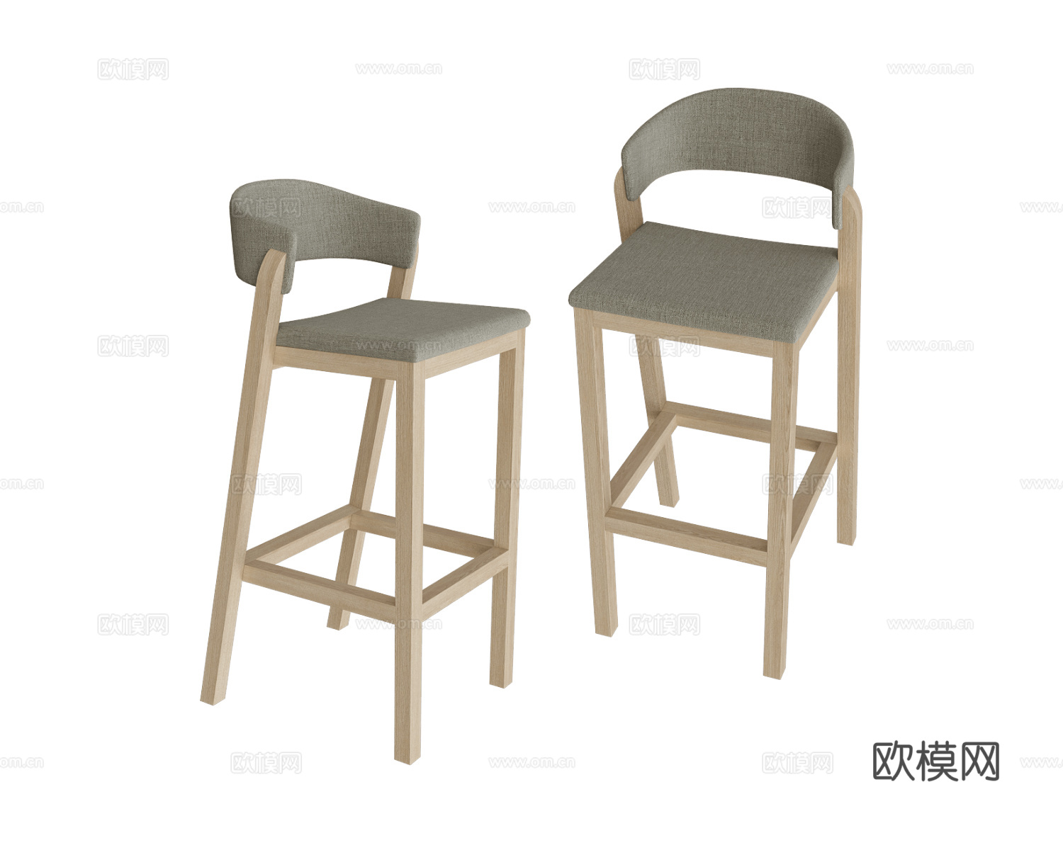 MISSANA 原木风吧凳3d模型下载