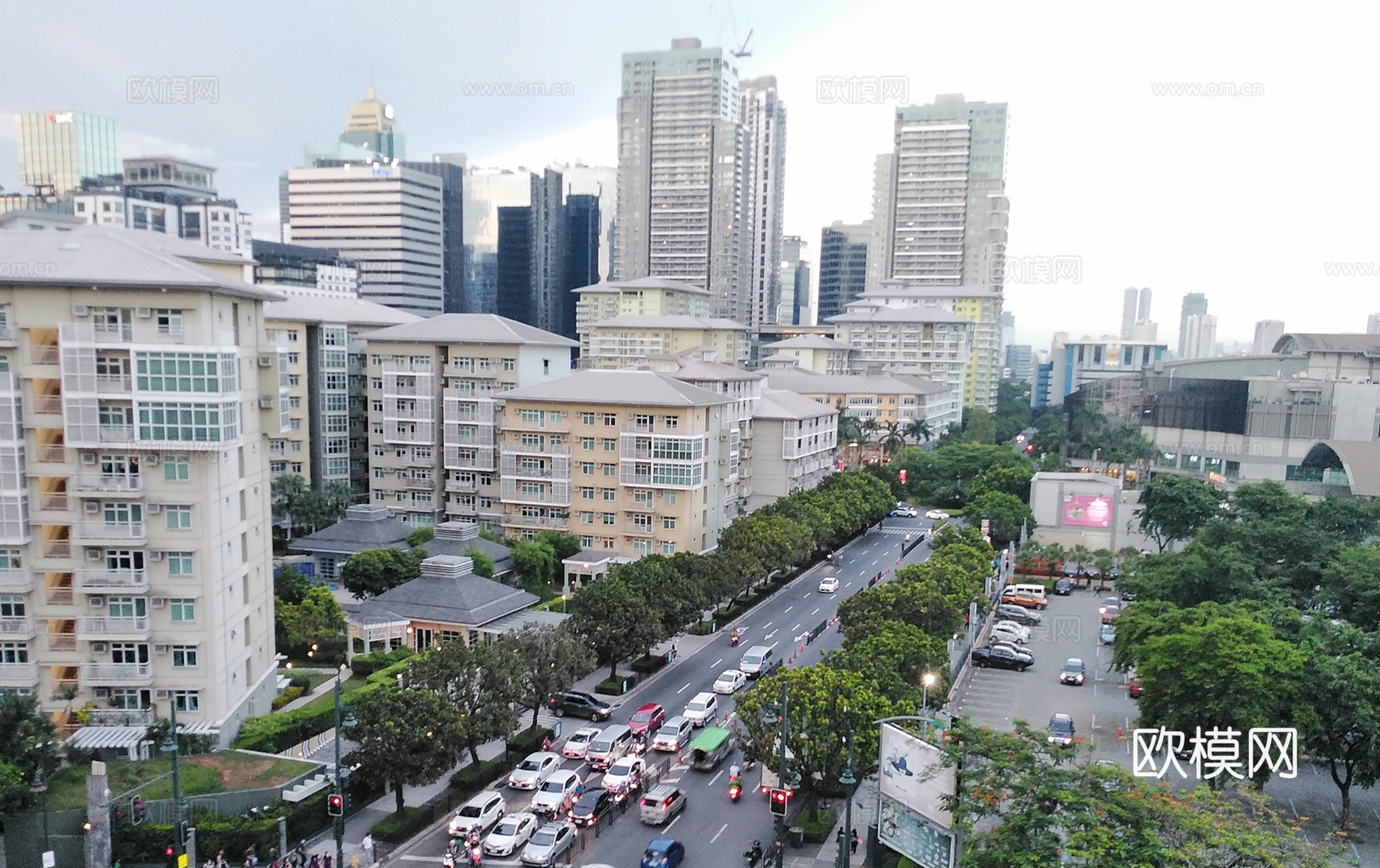 白天城市天空外景