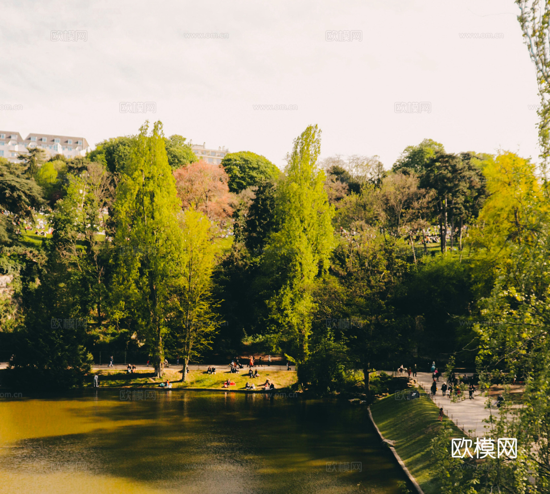 白天城市公园外景