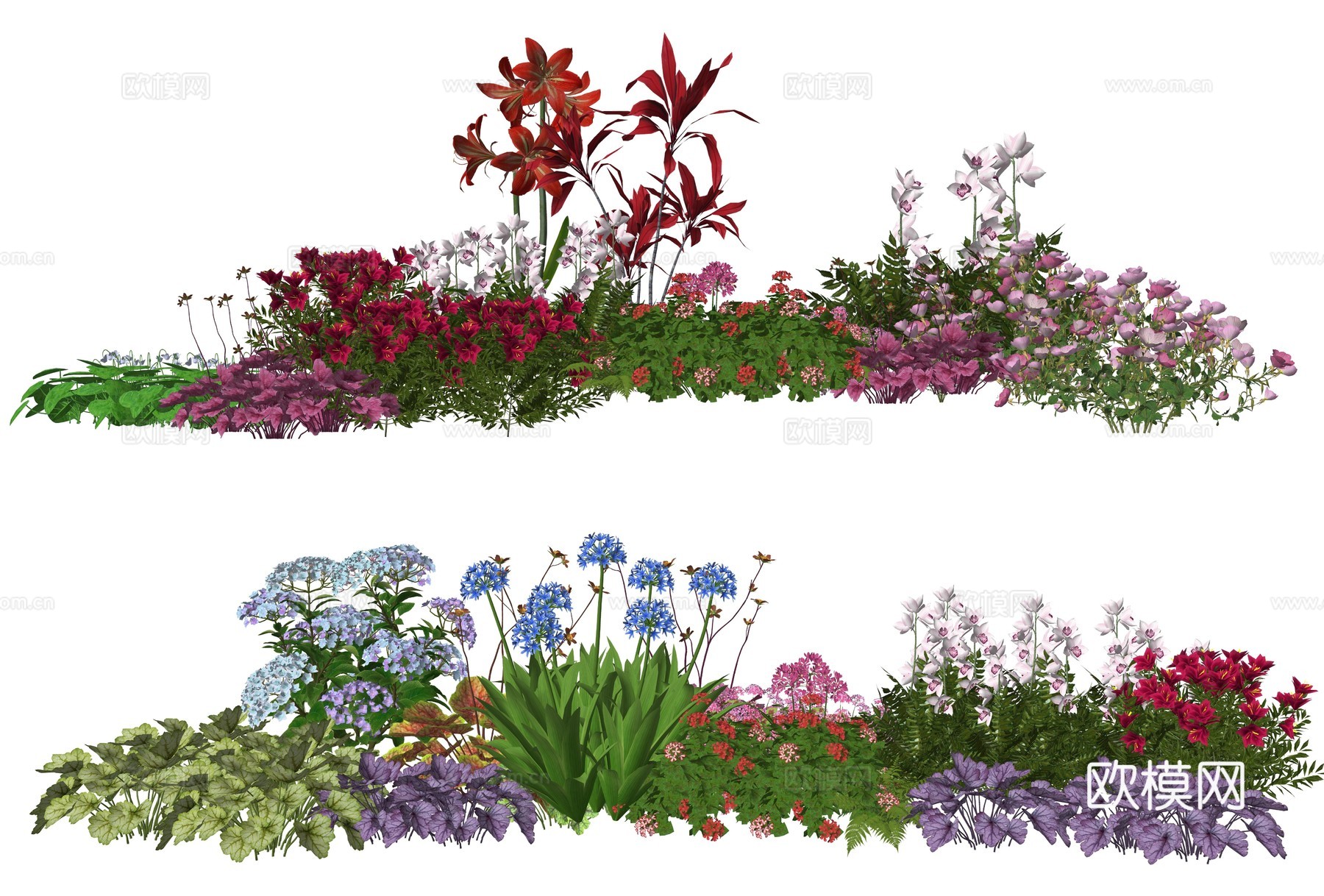 现代庭院植物堆景观组合su模型