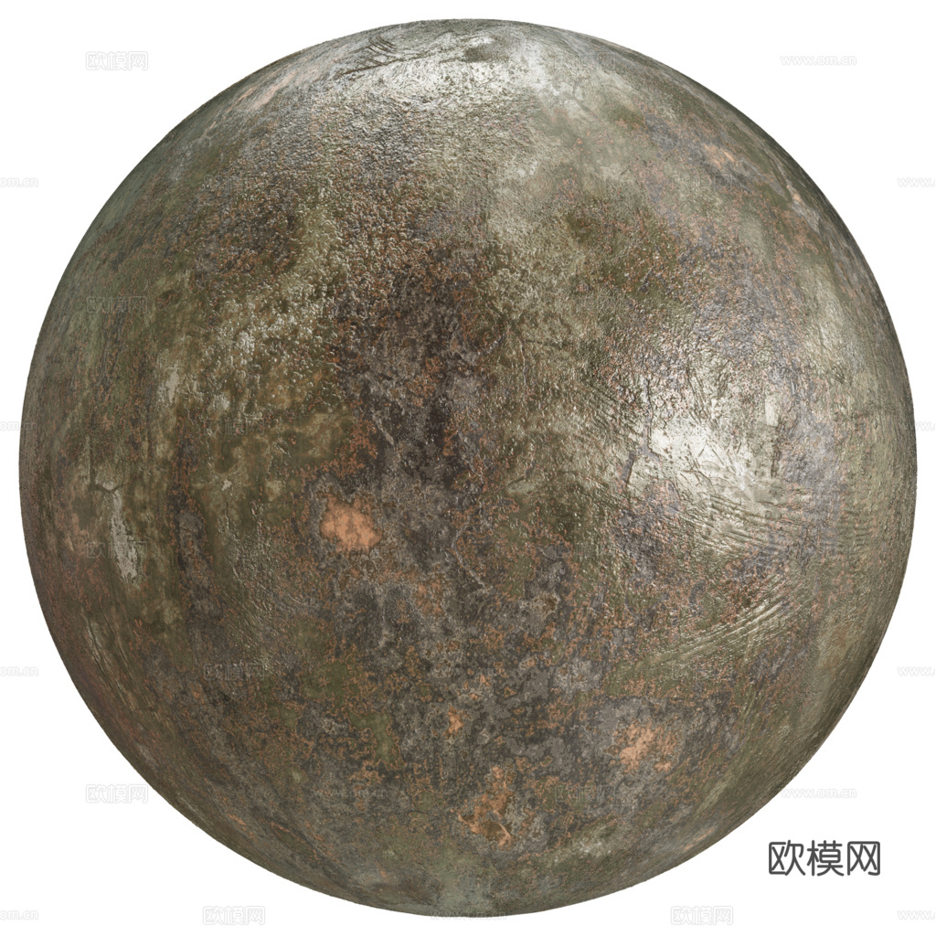 无缝做旧铁锈金属板 PBR材质贴图 2k