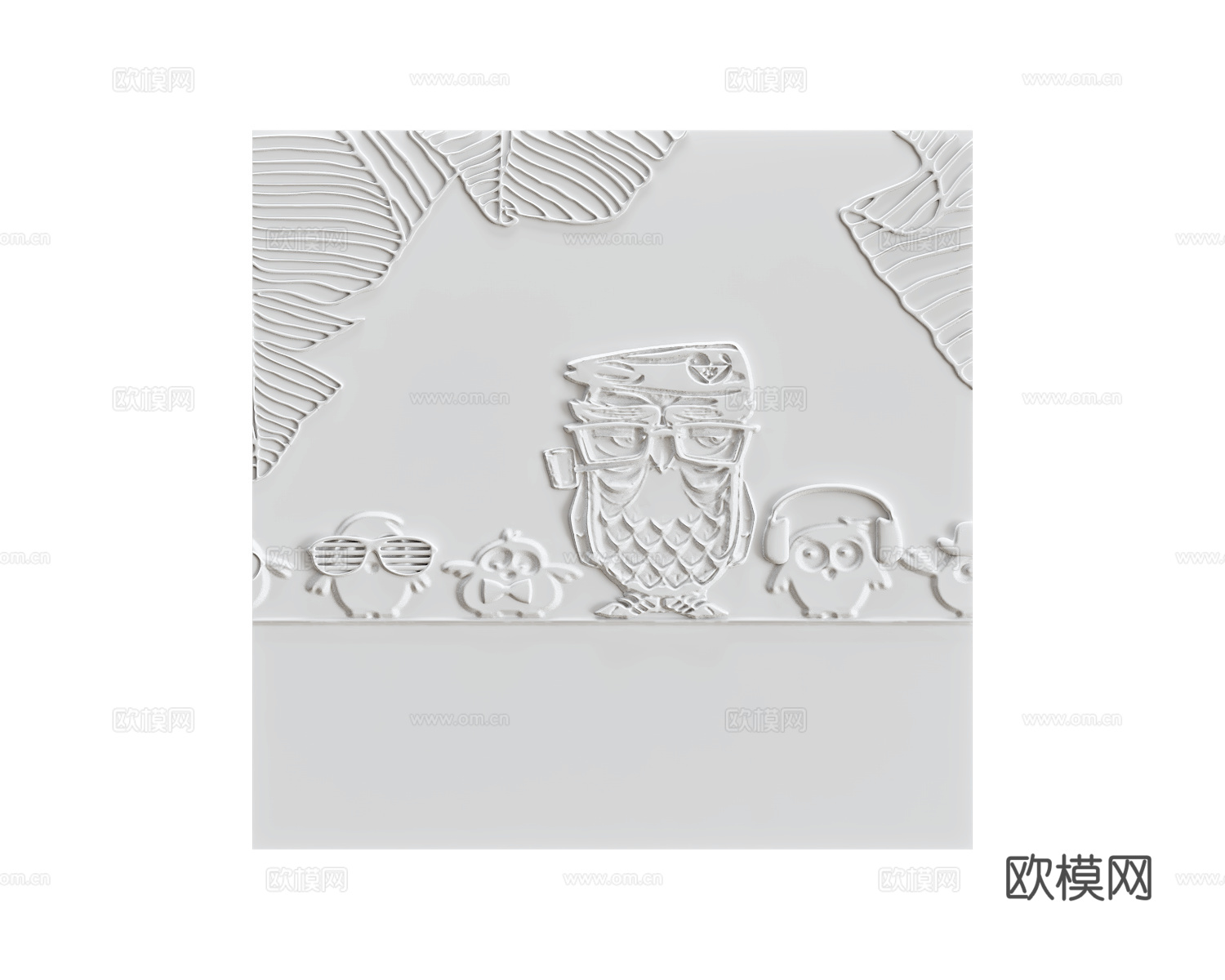 WALL&DECO 可爱小动物浮雕挂画3d模型下载