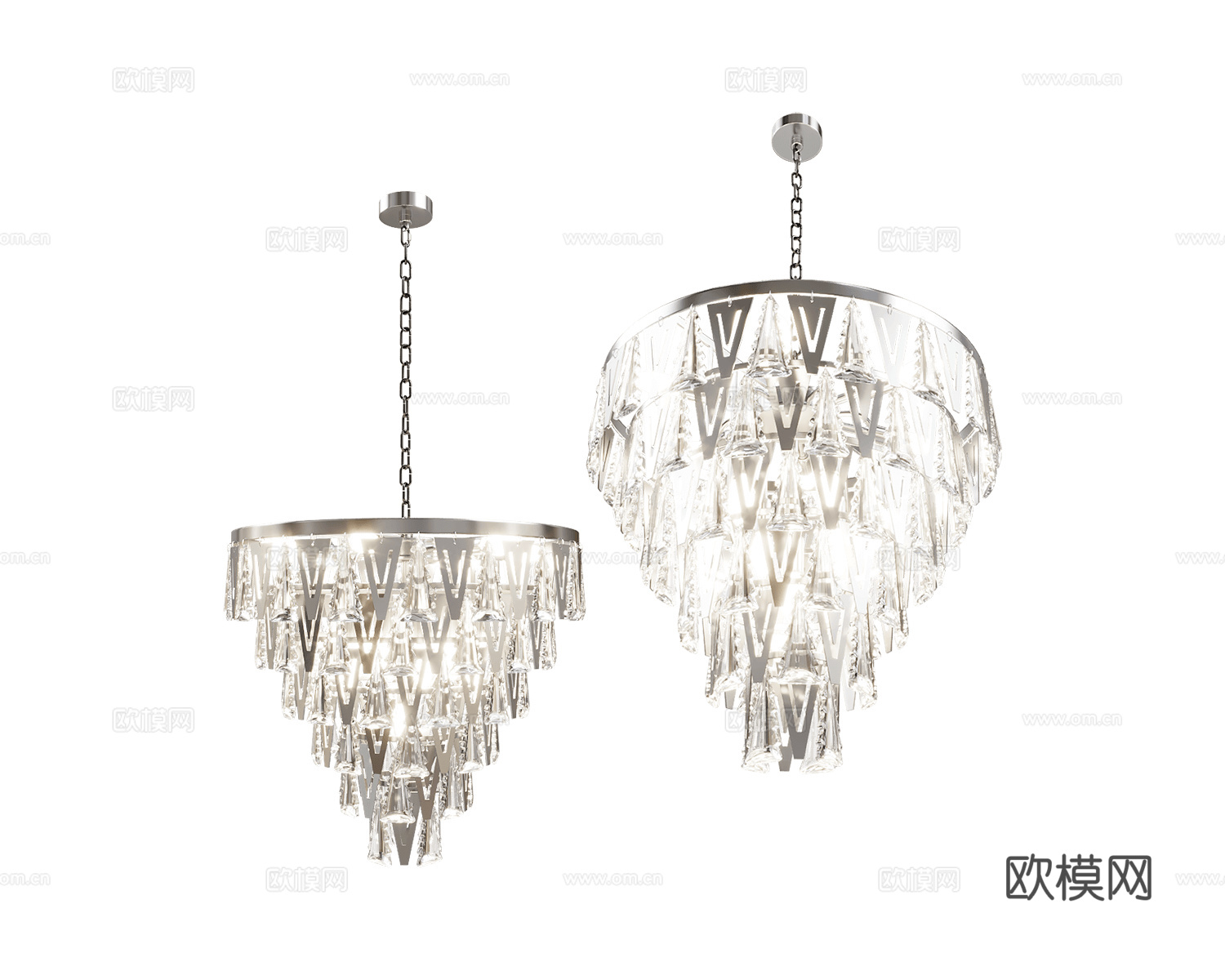 Stilfort 轻奢水晶吊灯（银色）3d模型下载
