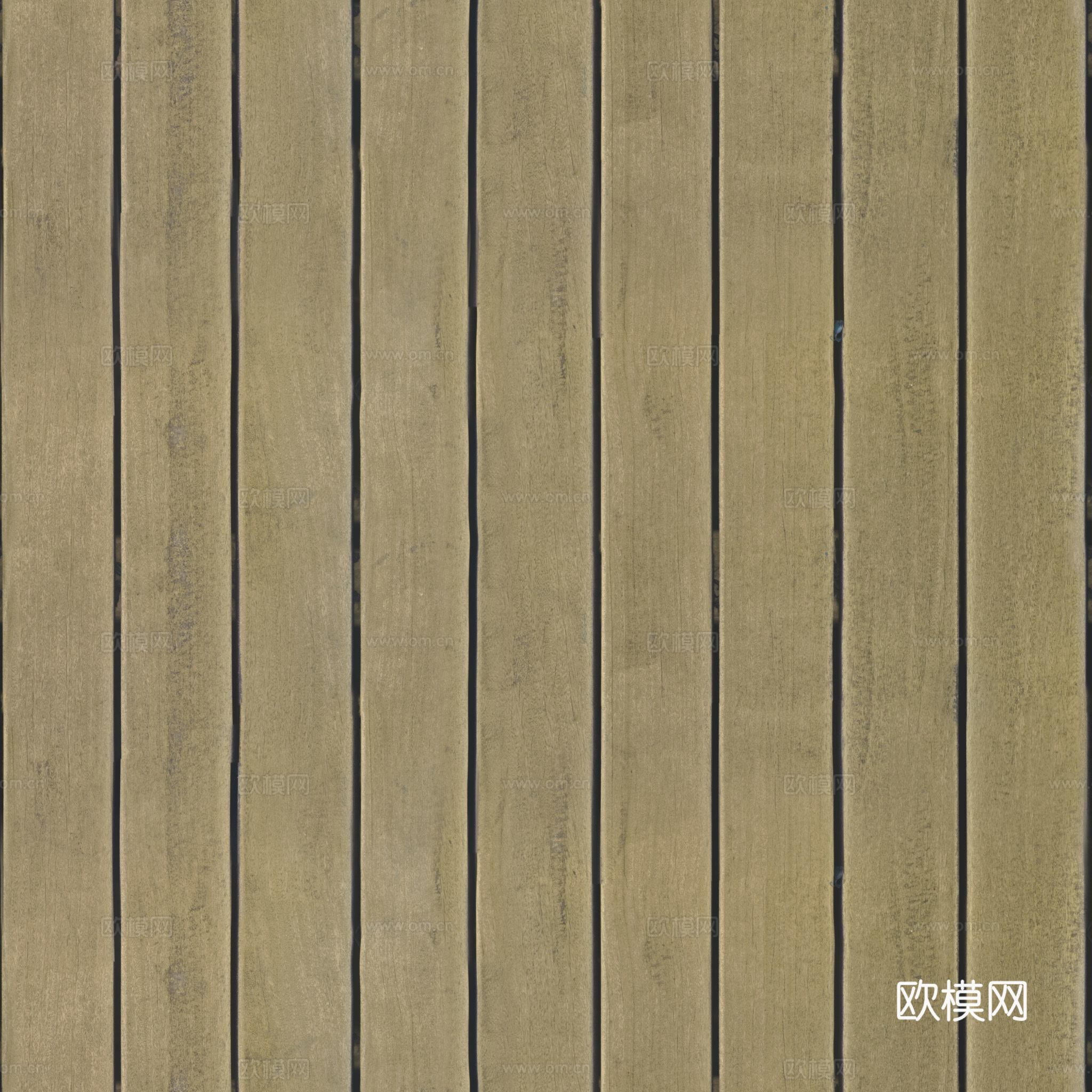 无缝木板木地板木墙板防腐木板木甲板 PBR材质贴图 2k下载（渲染图2）