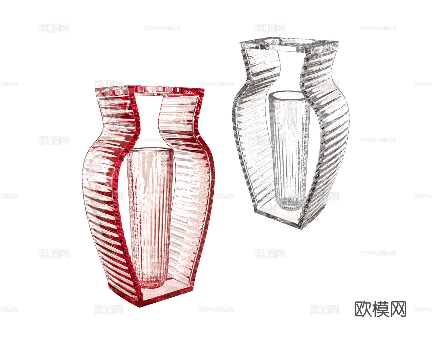 Kartell 玻璃花瓶3d模型下载