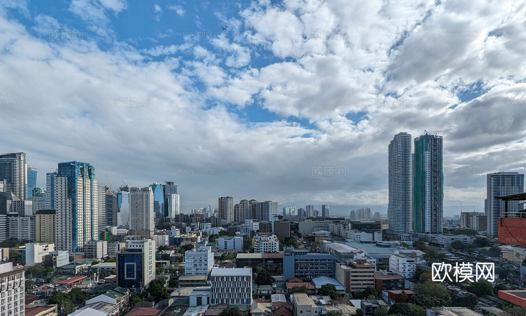 白天城市天空外景下载