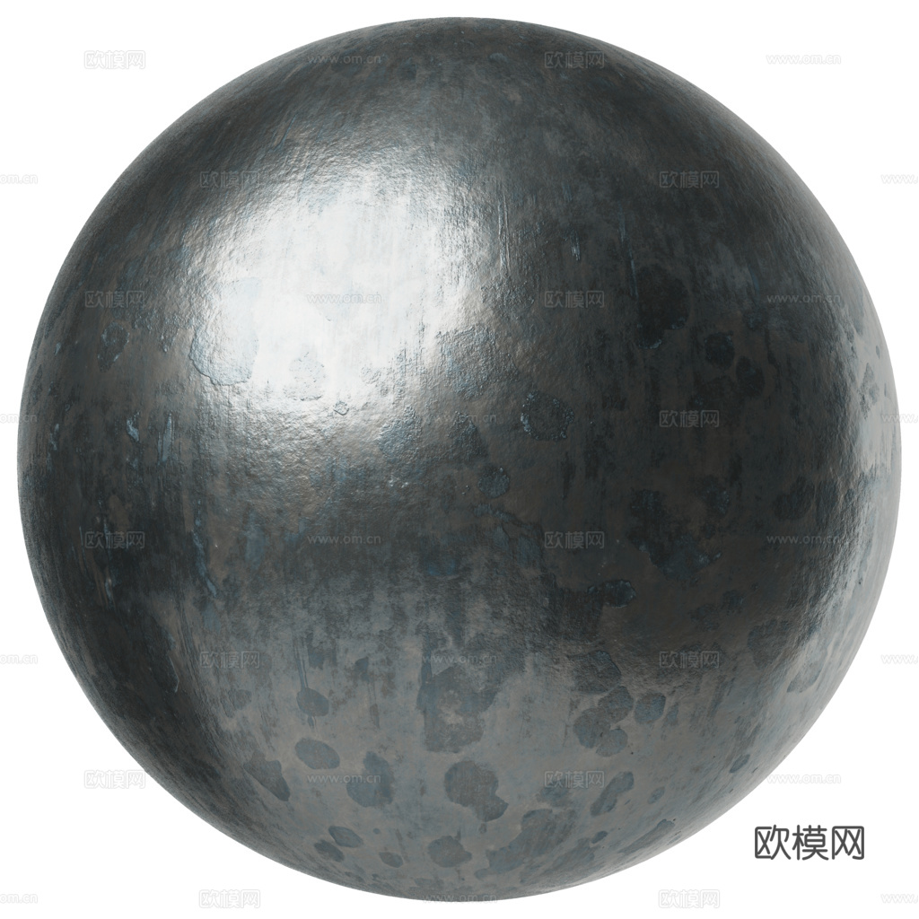 无缝做旧锈色哑光粗糙金属 PBR材质贴图 1k