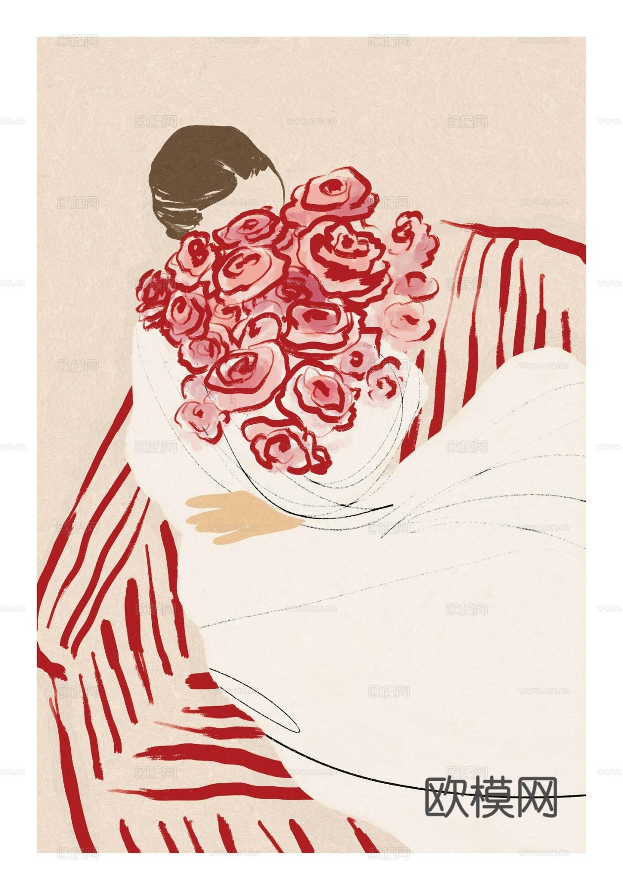 中古风现代复古挂画 简约挂画 艺术挂画 彩色挂画