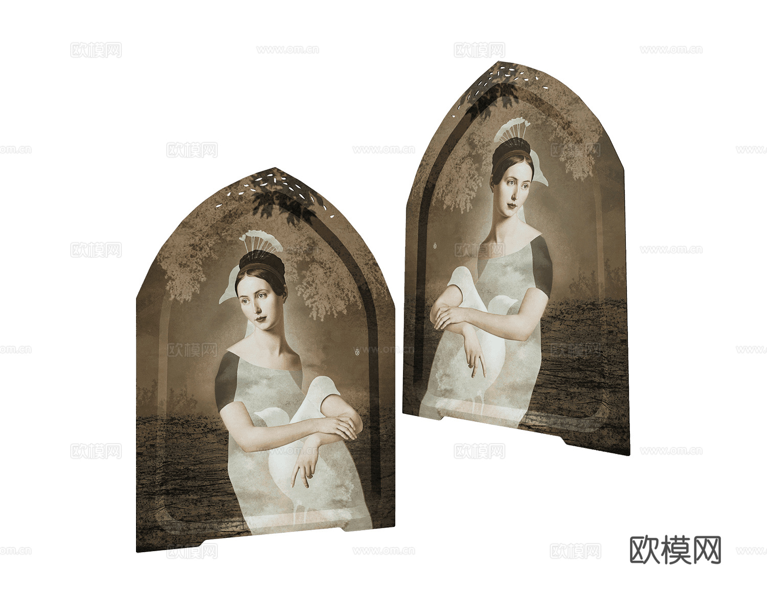 ibride 中古风装饰画3d模型下载