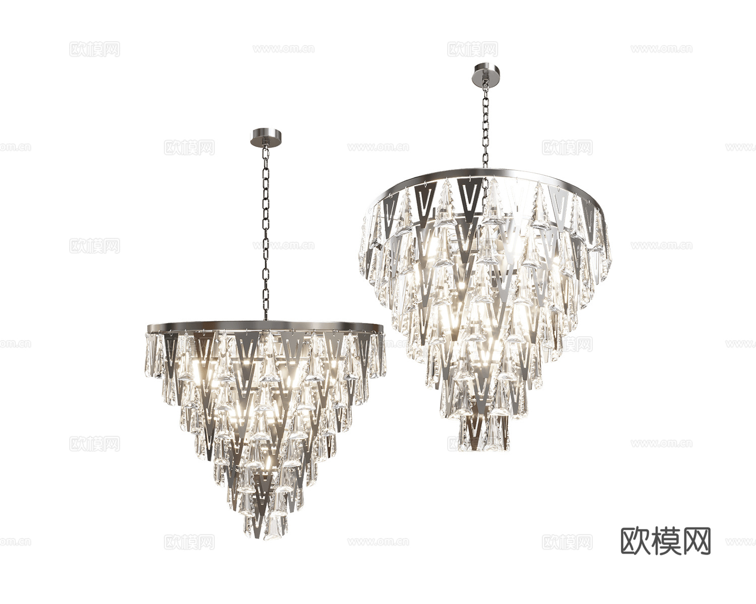 Stilfort 轻奢水晶吊灯（银色）3d模型下载