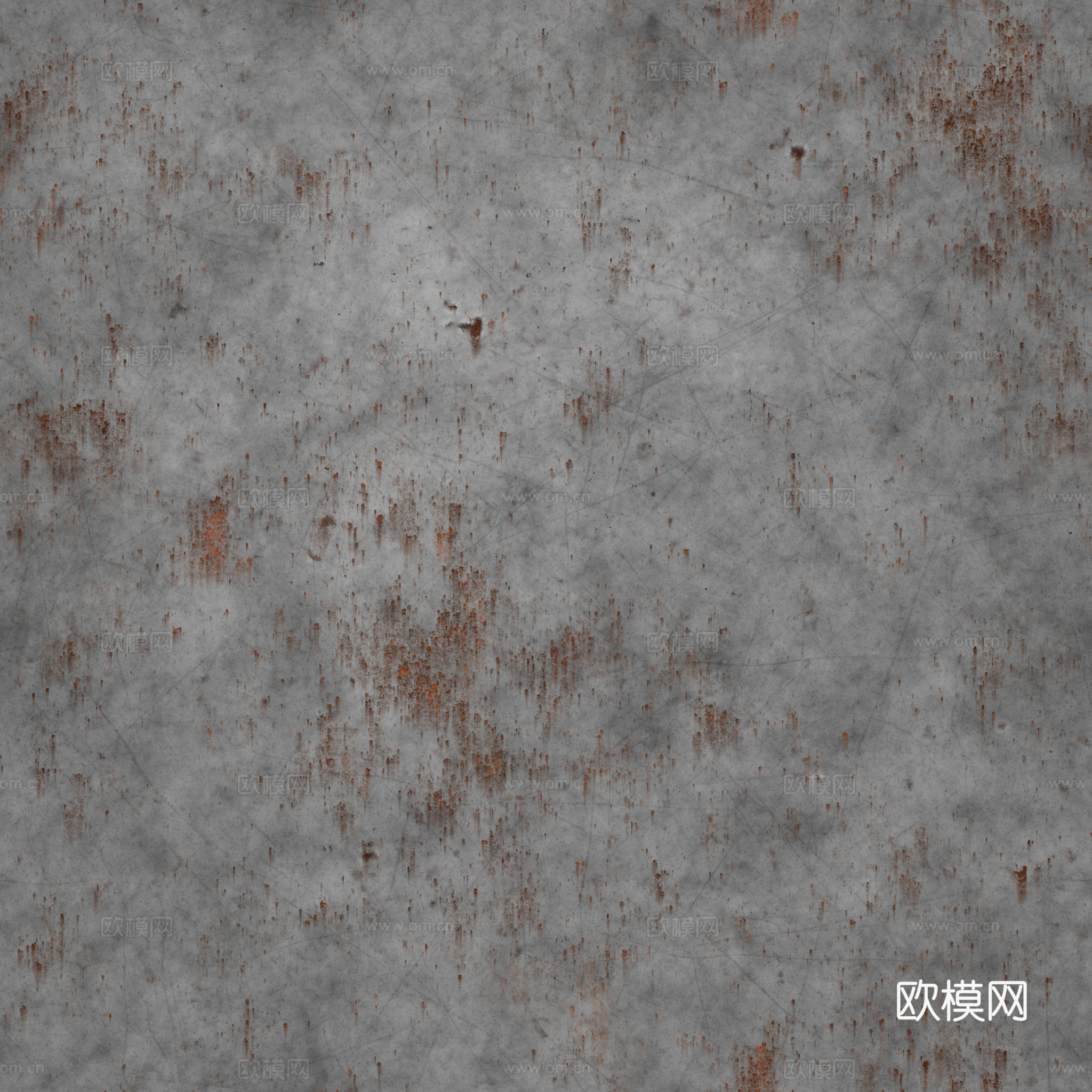 无缝做旧铁锈金属板钢板 PBR材质贴图 2k