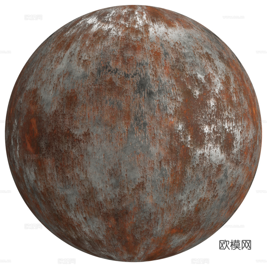 无缝做旧铁锈金属板 PBR材质贴图 1k