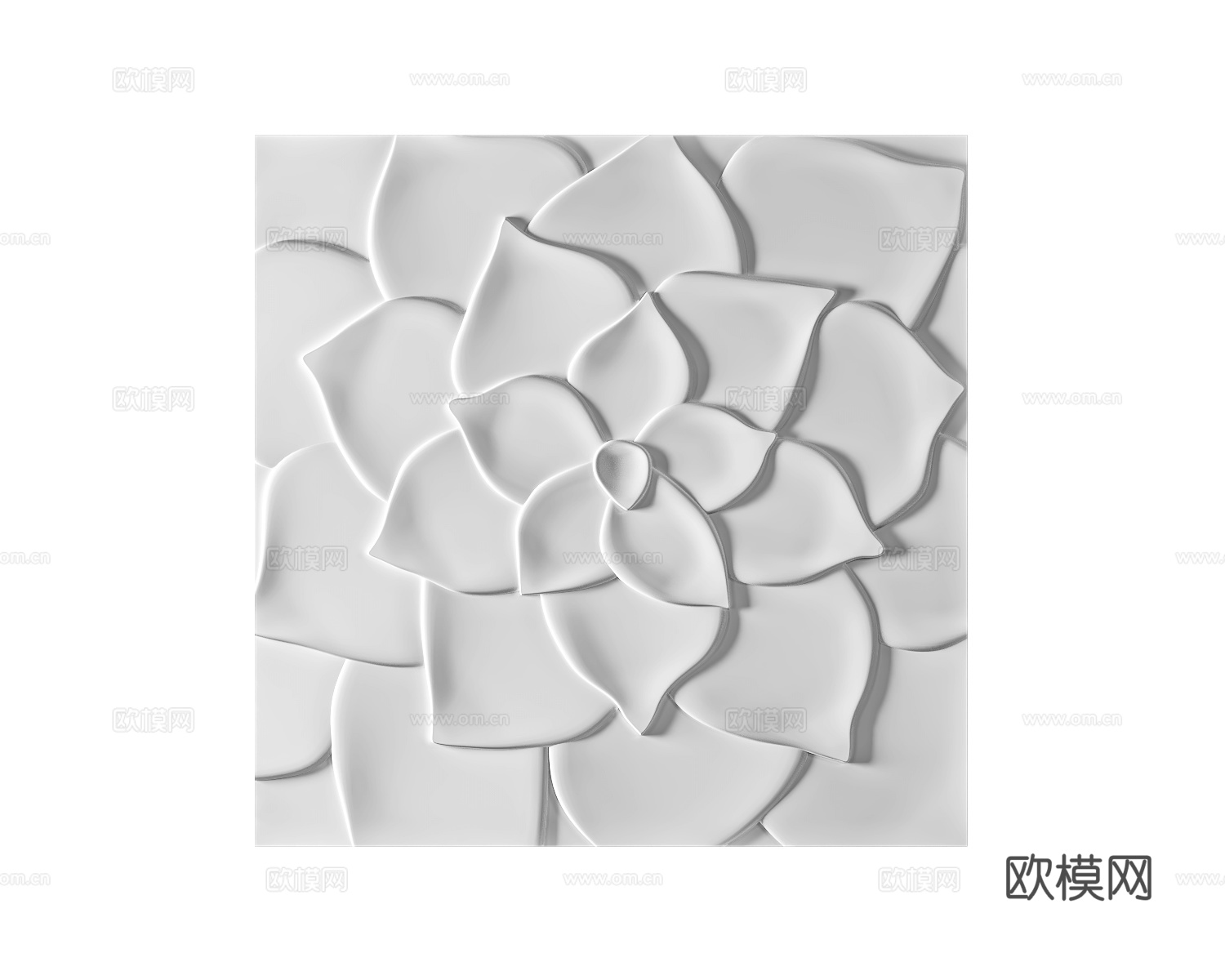 WALL&DECO 花朵浮雕挂画3d模型下载
