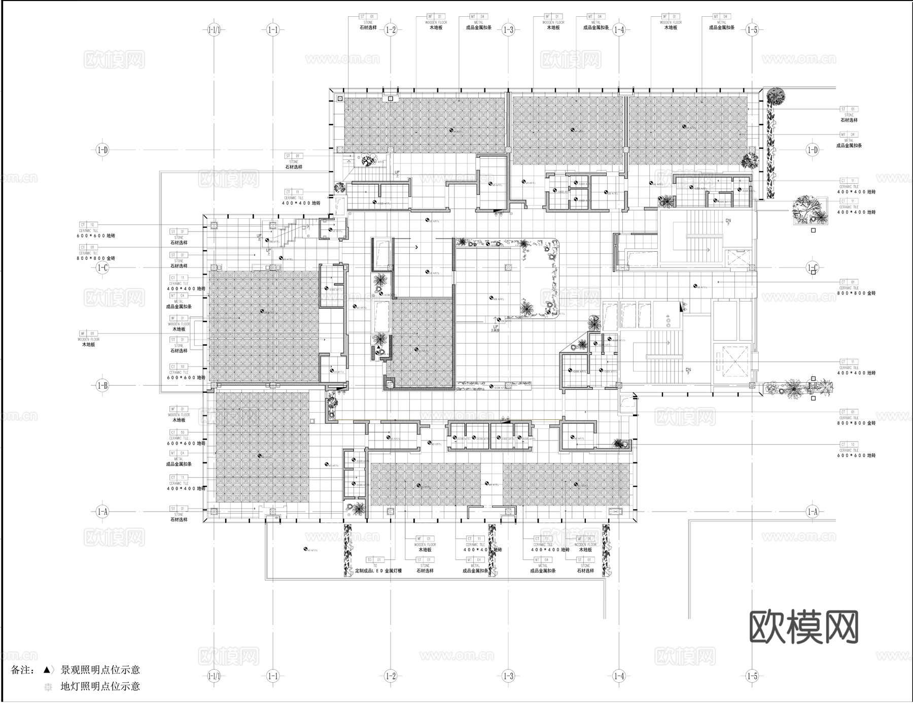 2800㎡火锅店施工图cad施工图