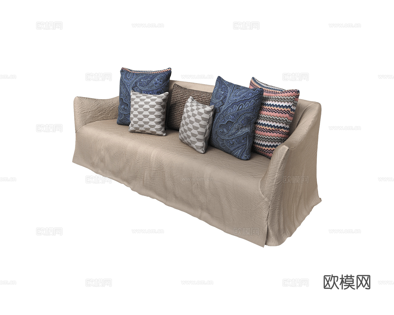 Crearte Collections 美式多人沙发3d模型下载