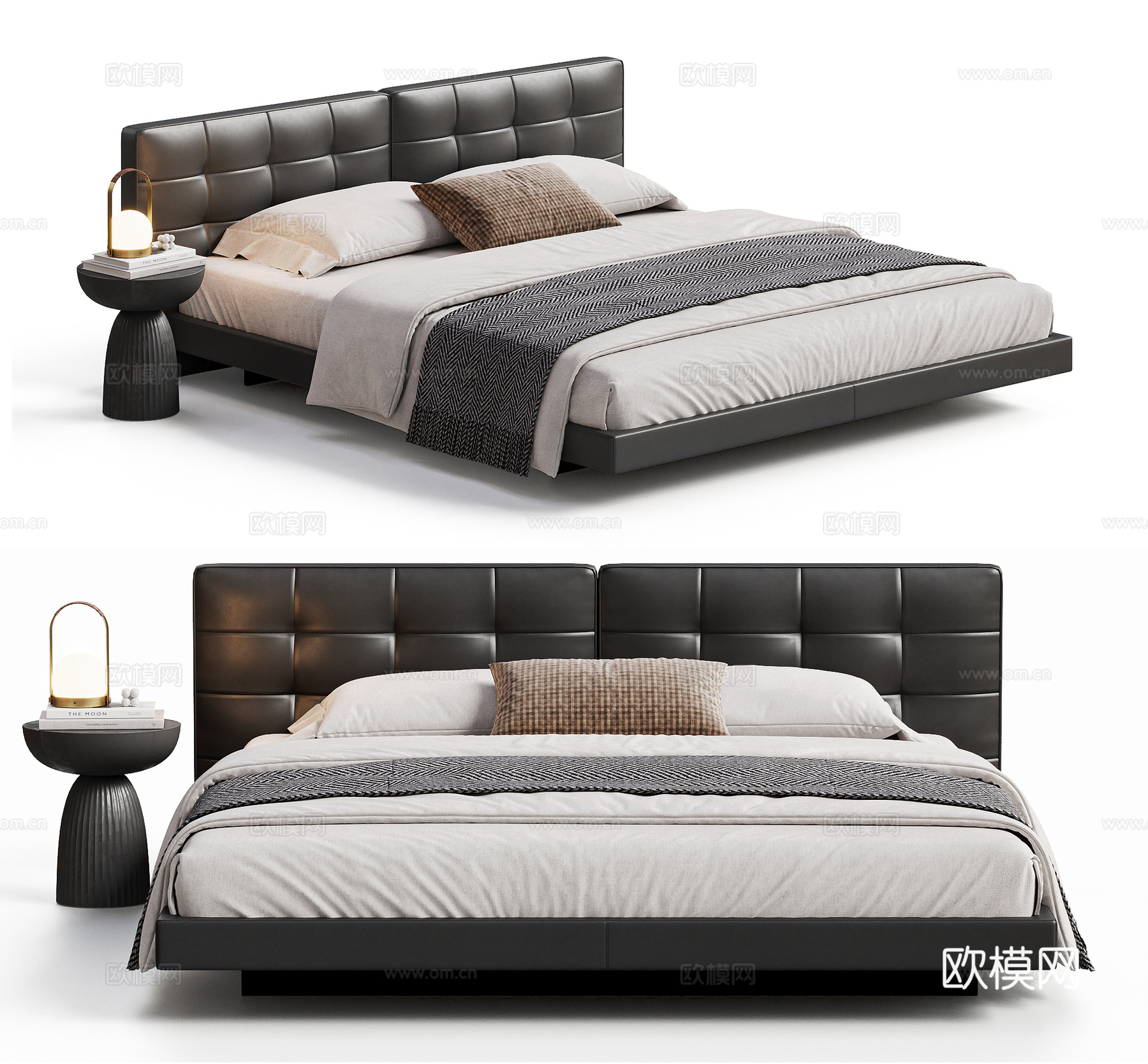 MINOTTI 现代双人床 意式双人床 劳伦斯双人床 床品3d模型