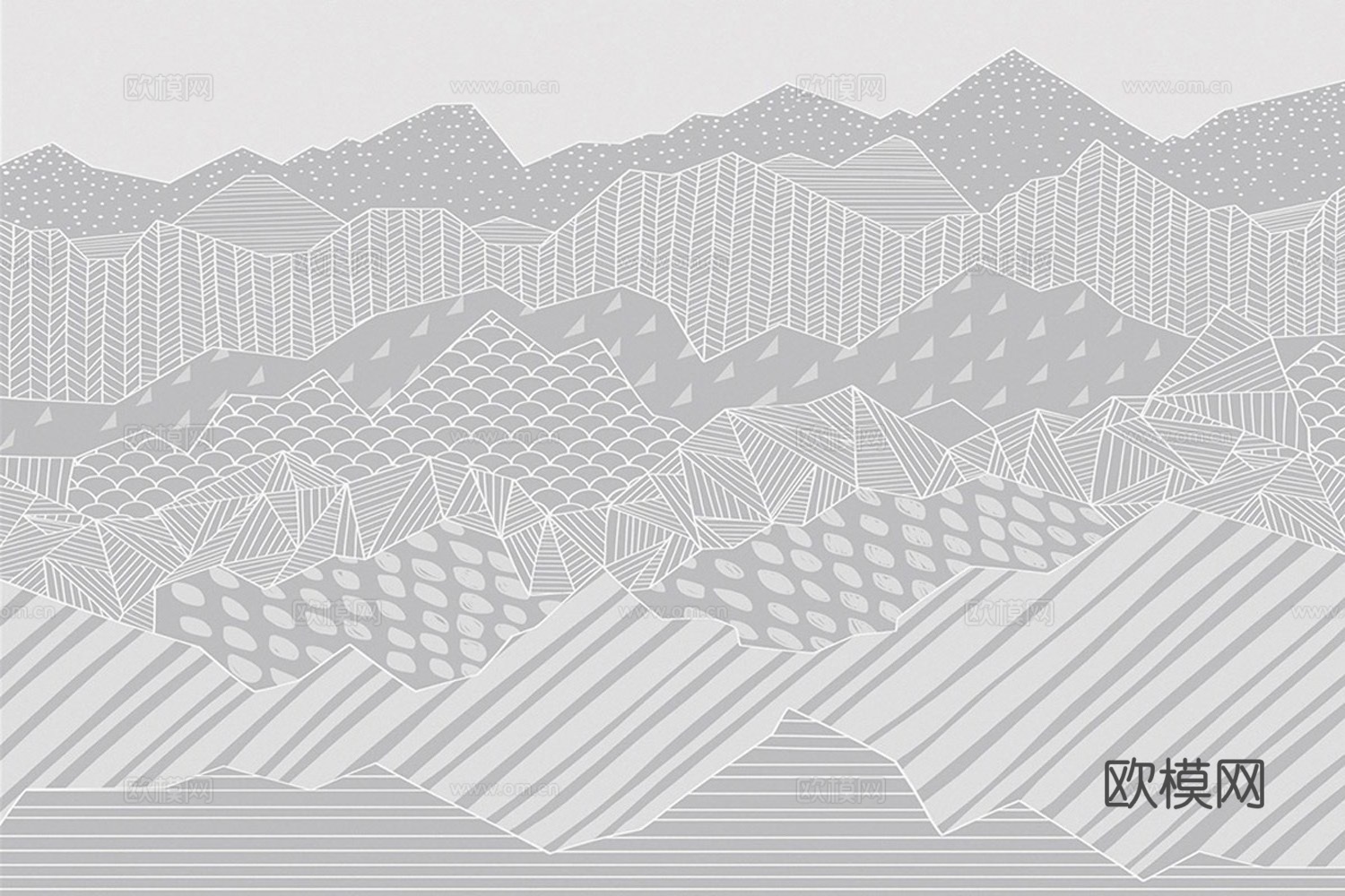 线条艺术山壁画壁纸