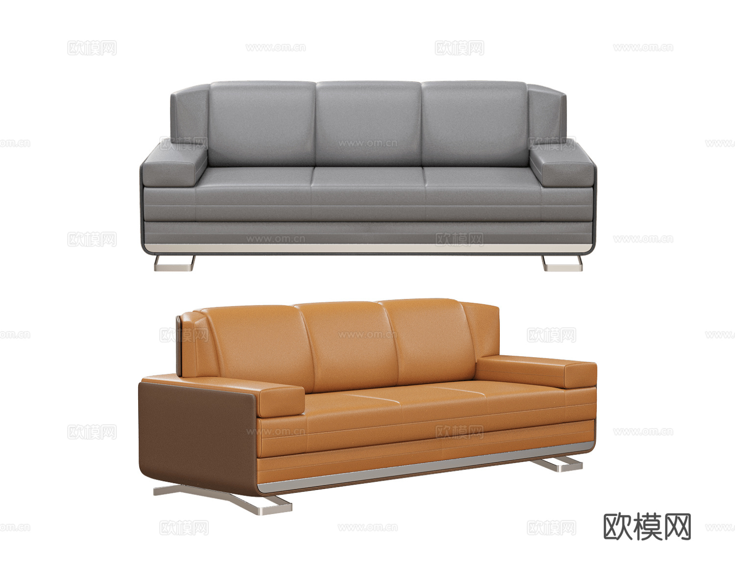 Shin Plaza三人沙发3d模型下载