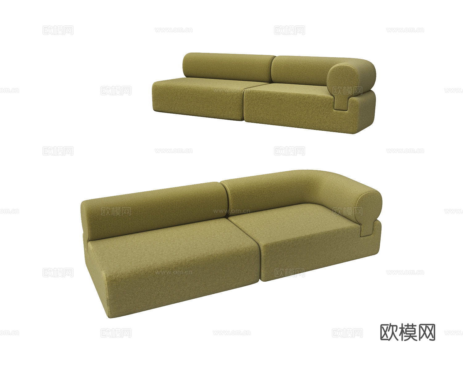 WOO 双人沙发3d模型下载