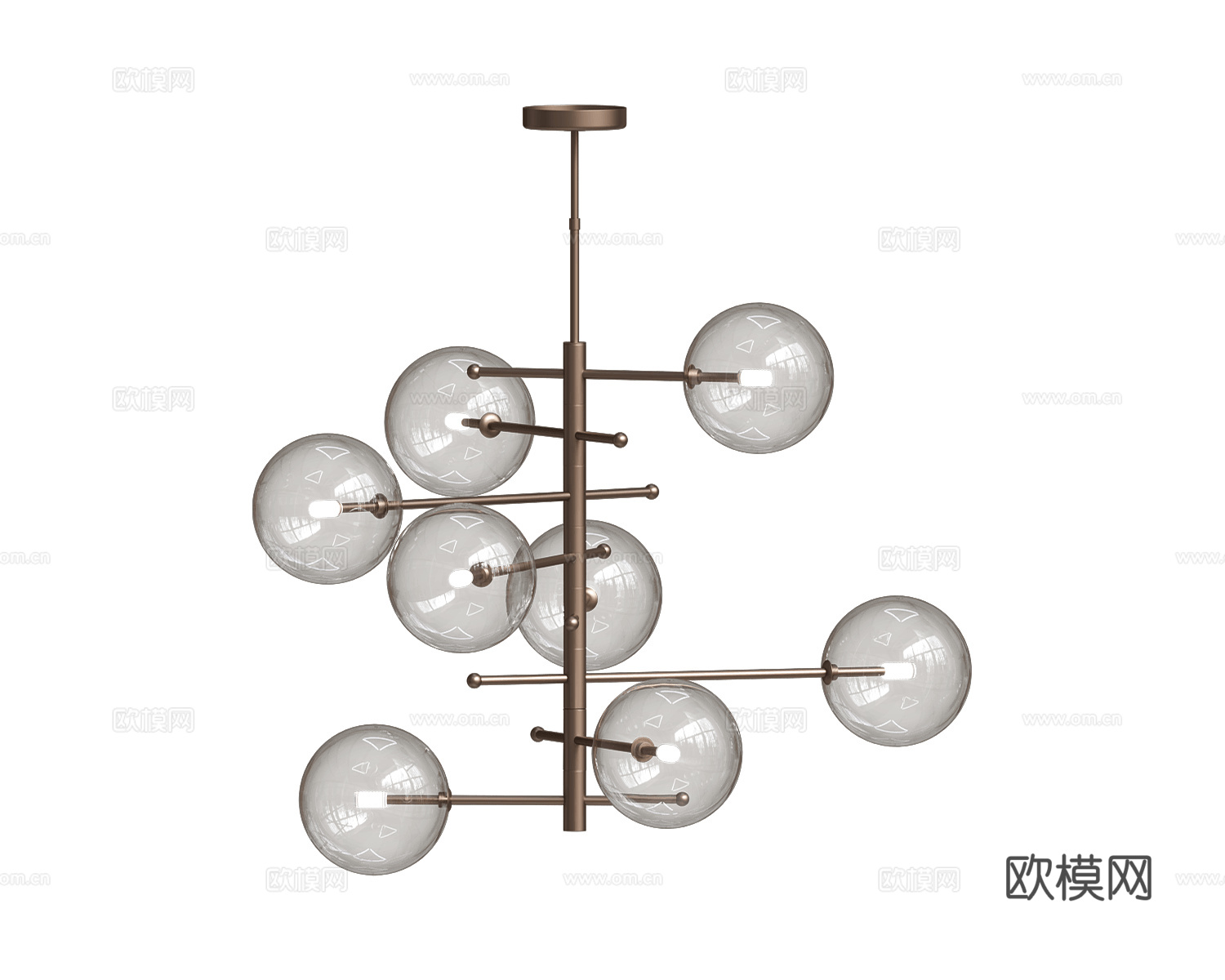 Metal Lux 轻奢多头吊灯免费3d模型下载