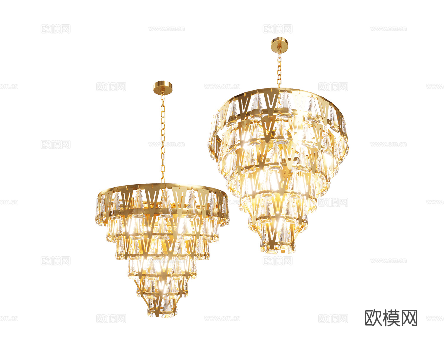 Stilfort 轻奢水晶吊灯（金色）3d模型下载