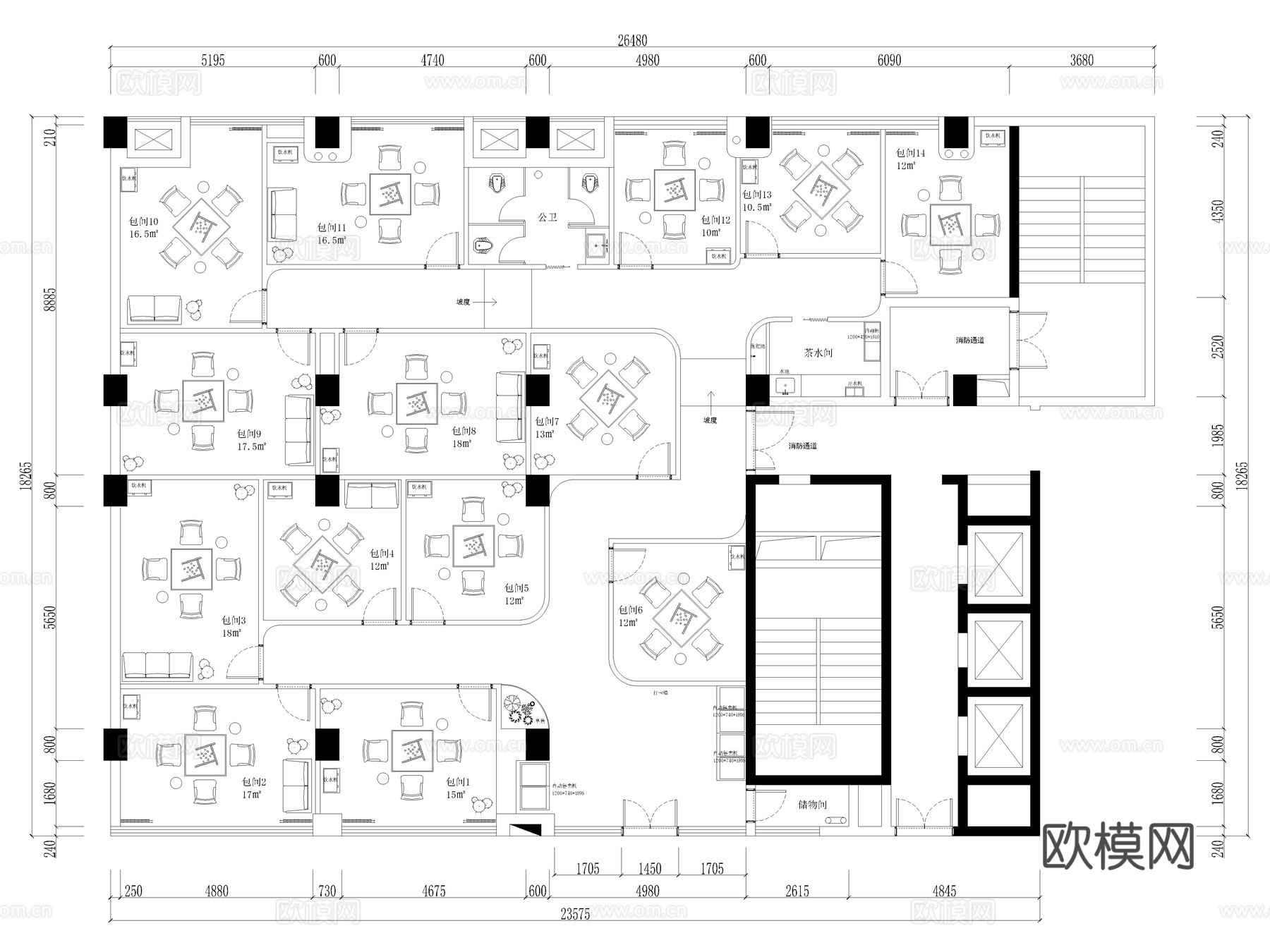 32套棋牌室麻将室CAD图纸cad施工图