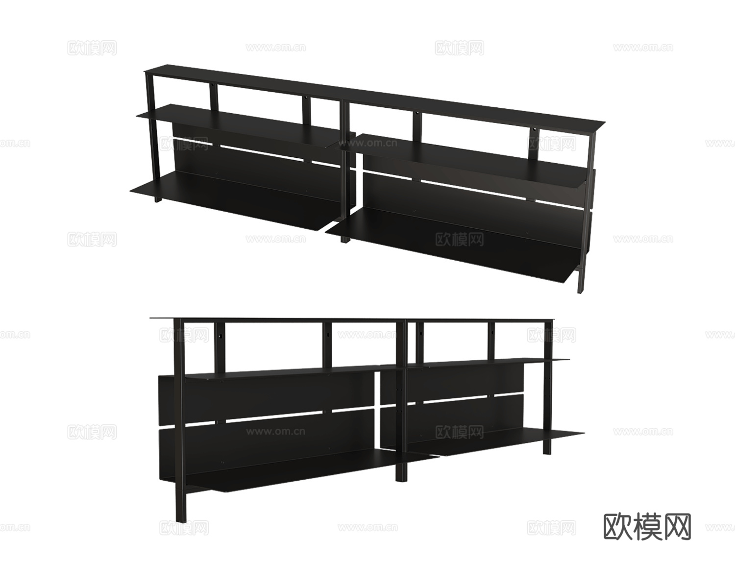 Prostoria铁长凳 等候椅免费3d模型下载