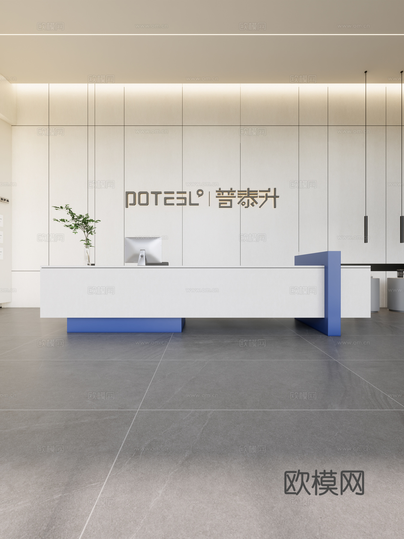 现代企业大厅su模型