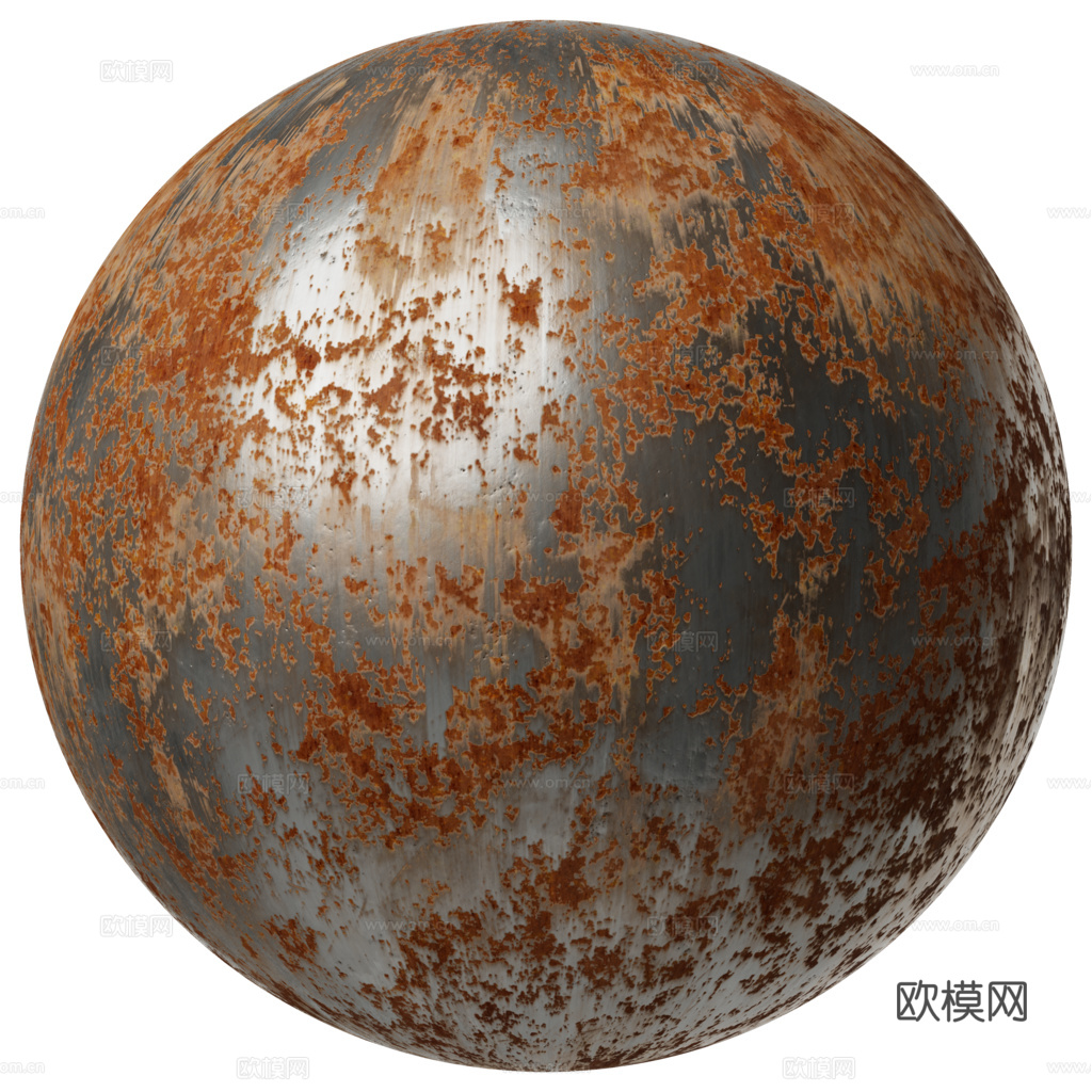 无缝做旧铁锈金属面板 PBR材质贴图 2k